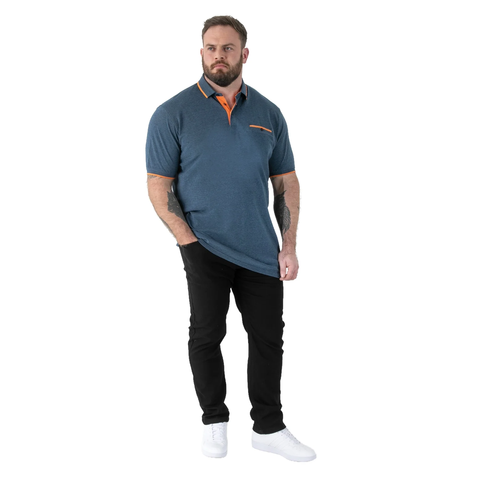 D555 Mens Harvey Big & Tall Pique Short Sleeve Polo Shirt - Image 5