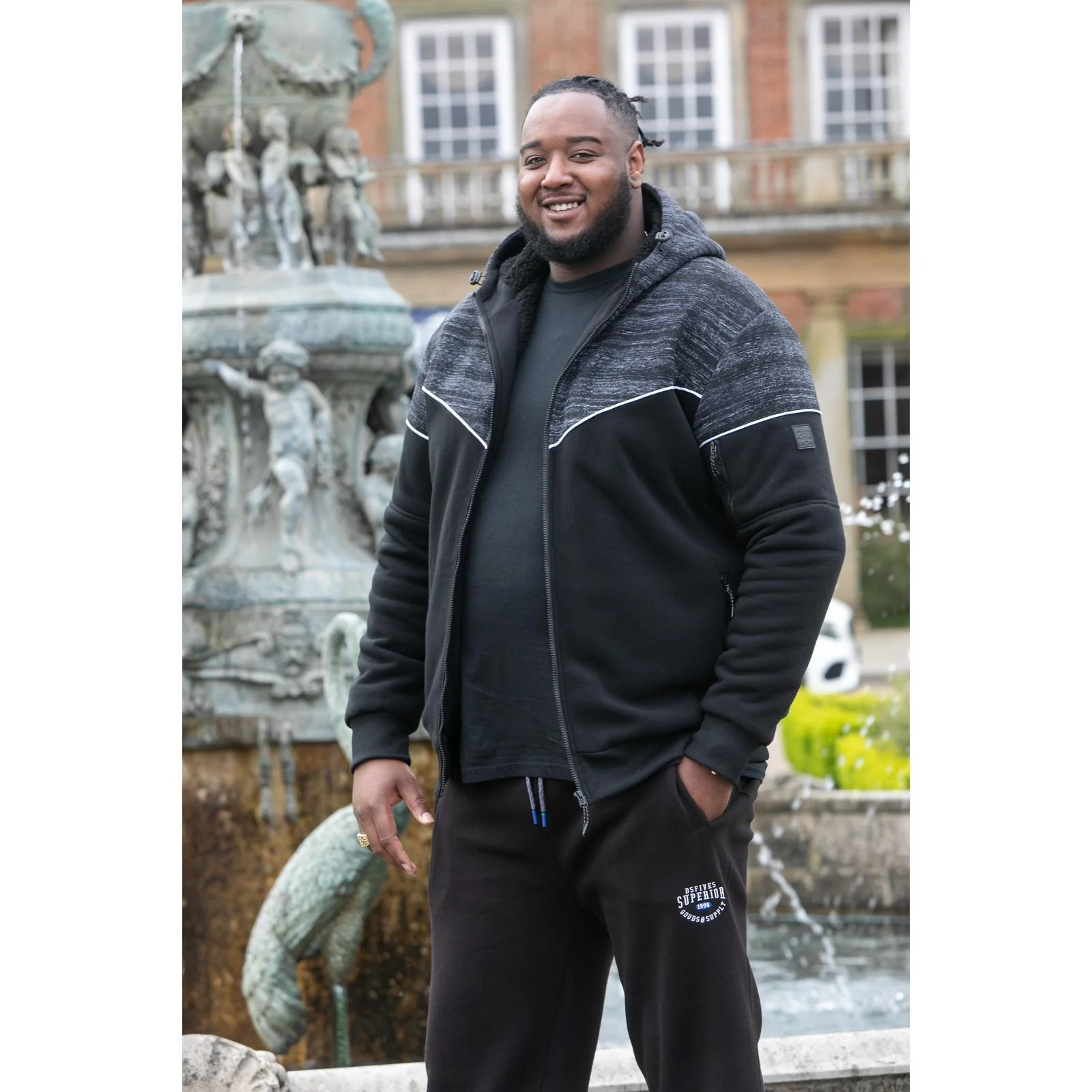 D555 Mens Hennessey Big & Tall Full Zip Hoodie - Image 5