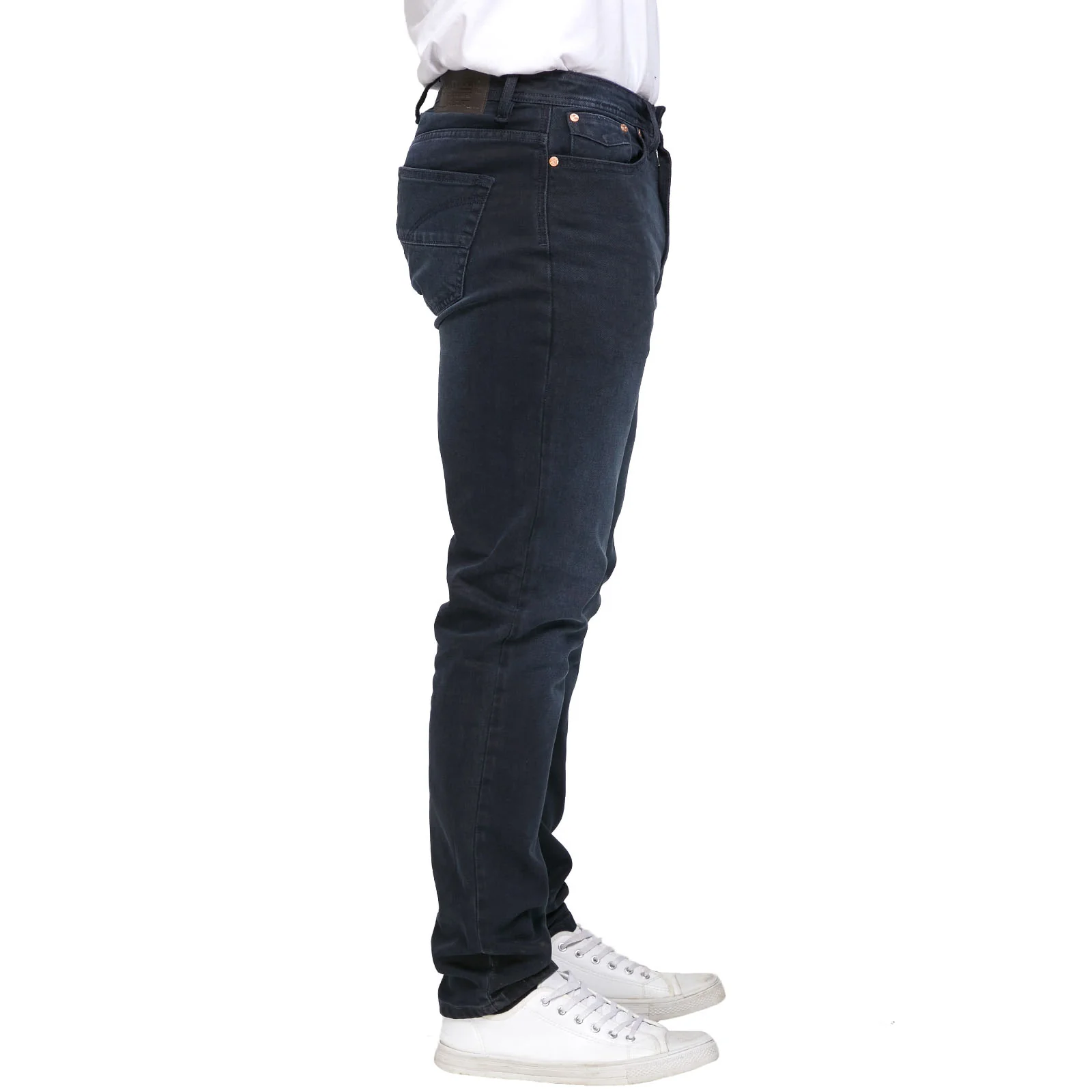 D555 Mens Hockliffe Big Tall 1959 Fit Stretch Denim Jeans - Dark Wash - Image 3