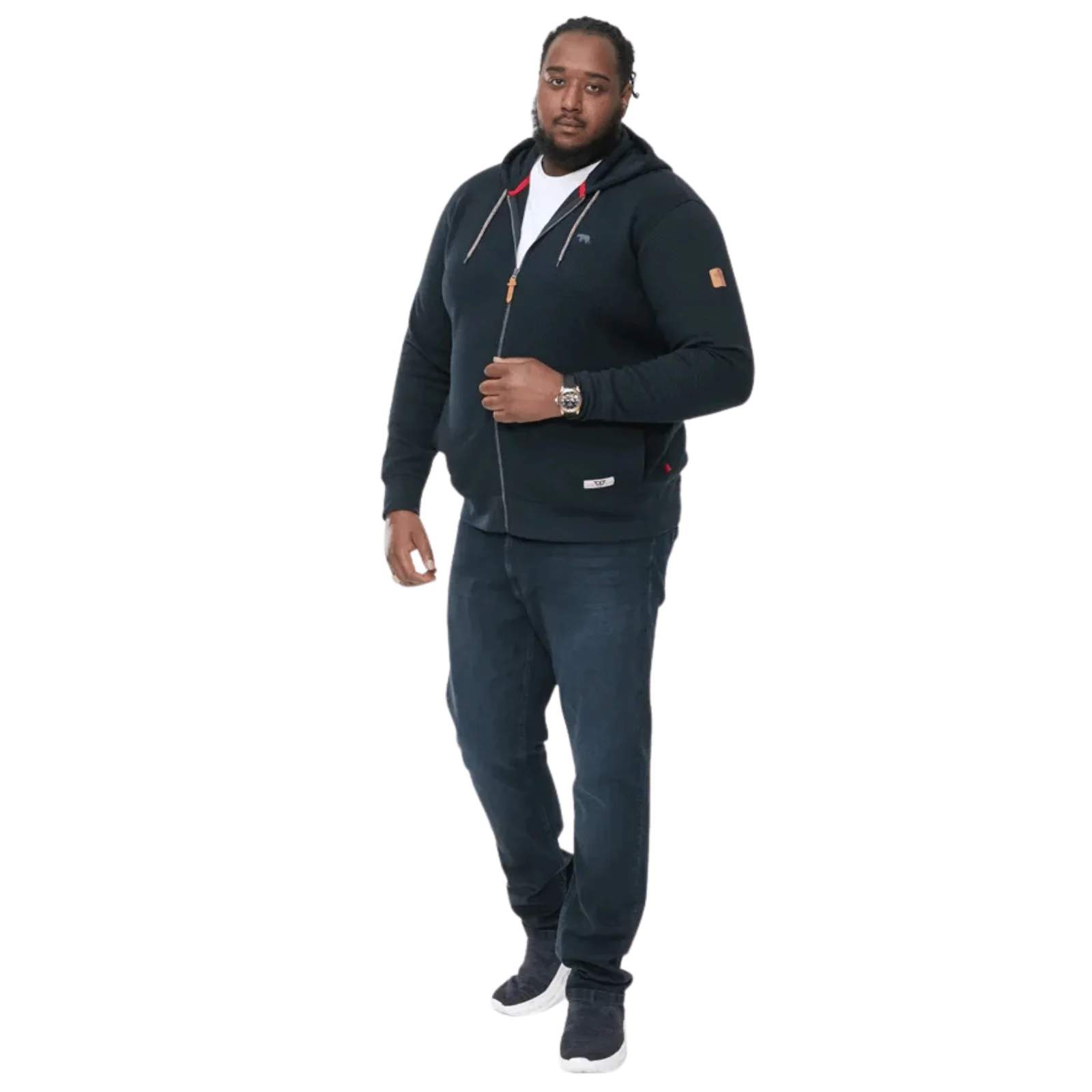 D555 Mens Irvin Big & Tall Jacquard Hoodie Jacket - Image 3