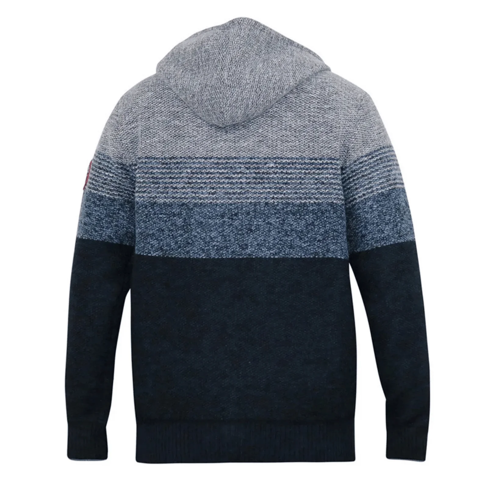 D555 Mens Langar Big & Tall Full Zip Knitted Hooded Jacket - Image 7