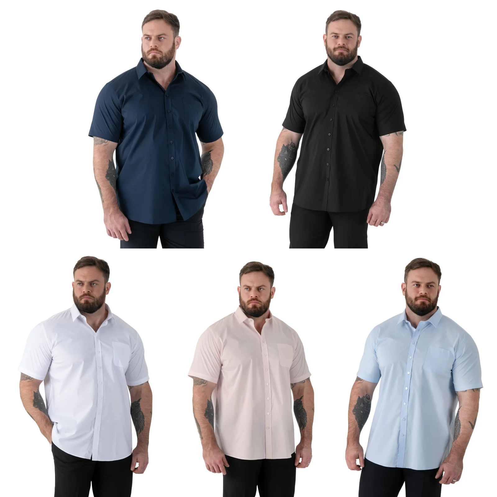 D555 Mens Lucas Big & Tall Non Iron Short Sleeve Shirt