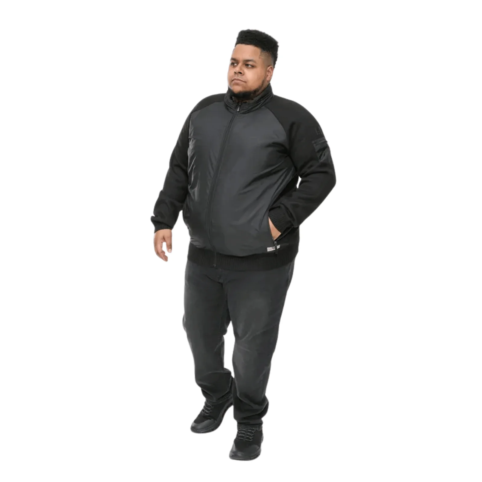 D555 Mens Marsden Big & Tall Hybrid Knitted Fleece Lined Jacket - Image 2