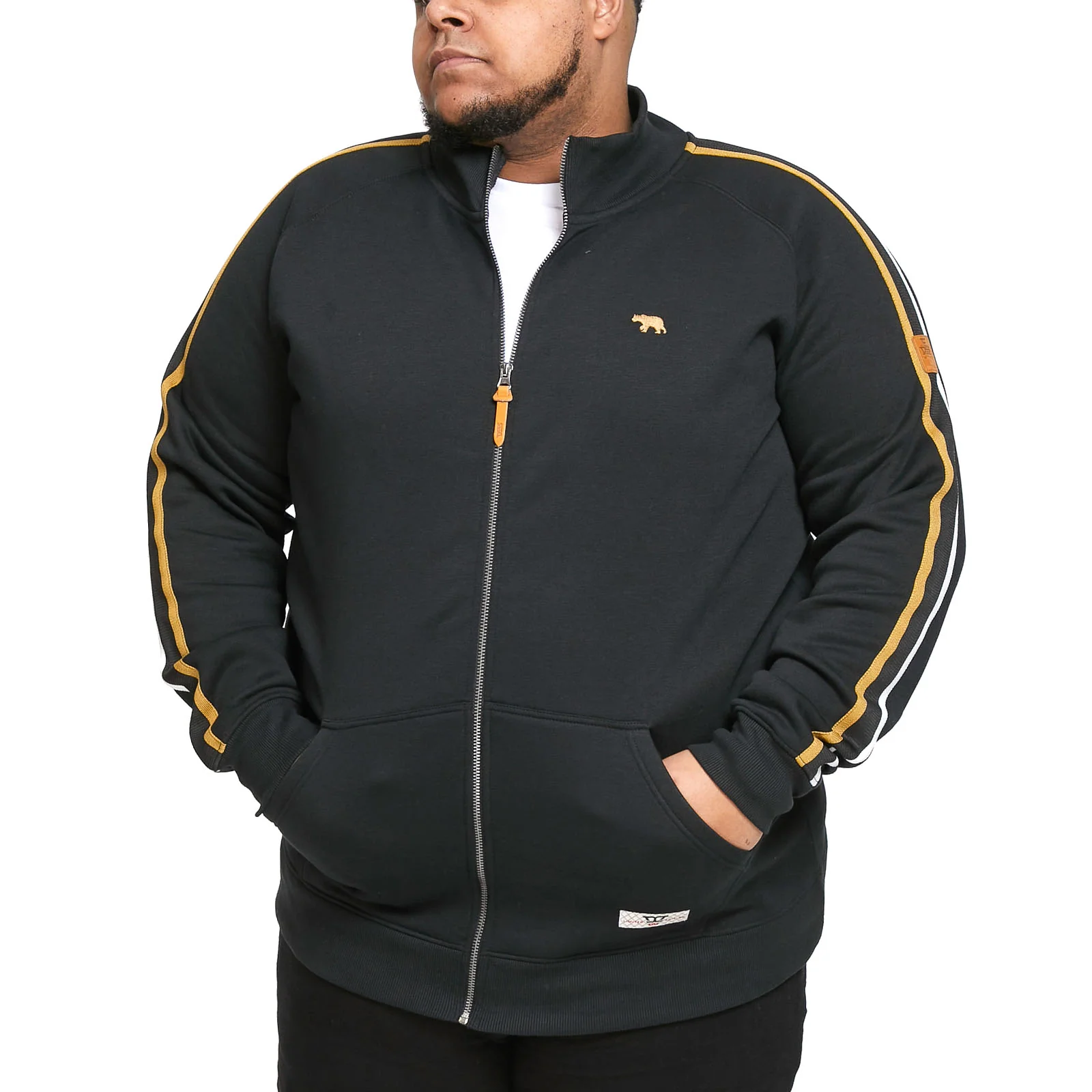 D555 Mens Marston Big & Tall Full Zip Sweatshirt Jacket - Black - Image 4