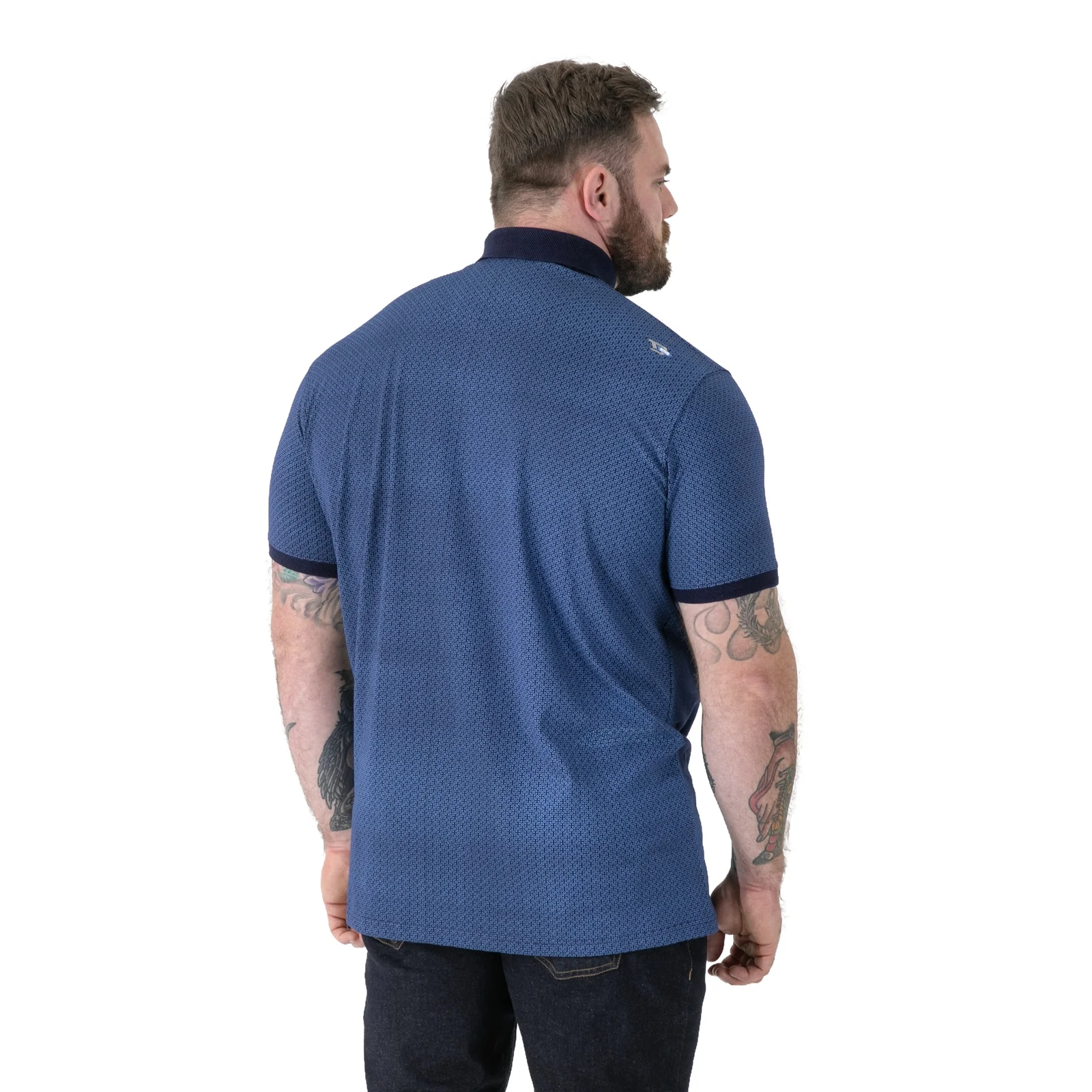 D555 Mens Murray Big & Tall Jacquard Short Sleeve Polo Shirt - Image 6
