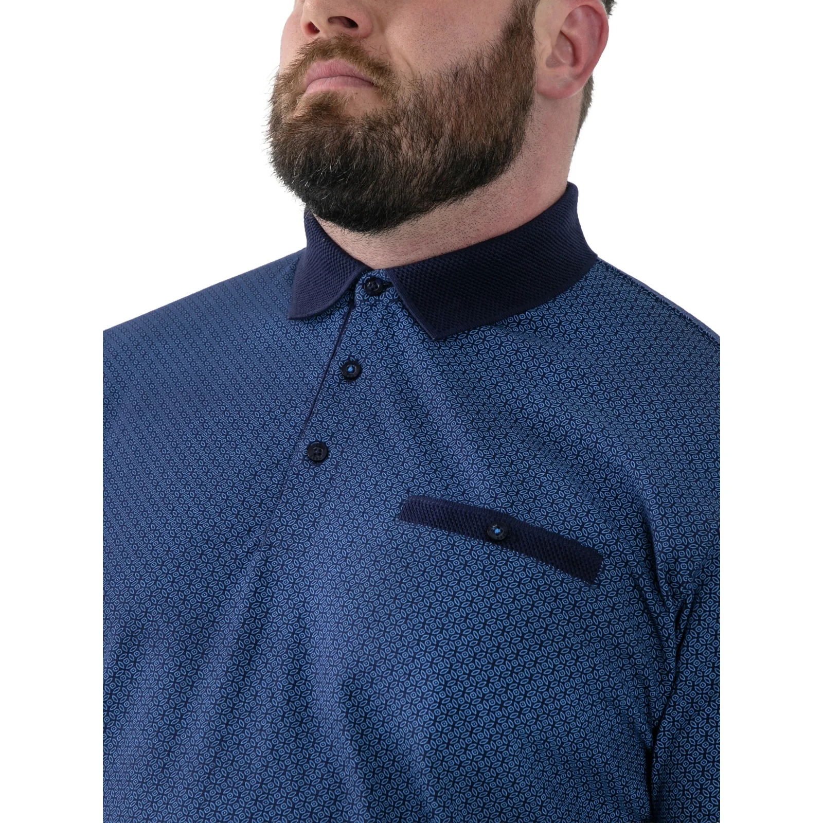 D555 Mens Murray Big & Tall Jacquard Short Sleeve Polo Shirt - Image 8