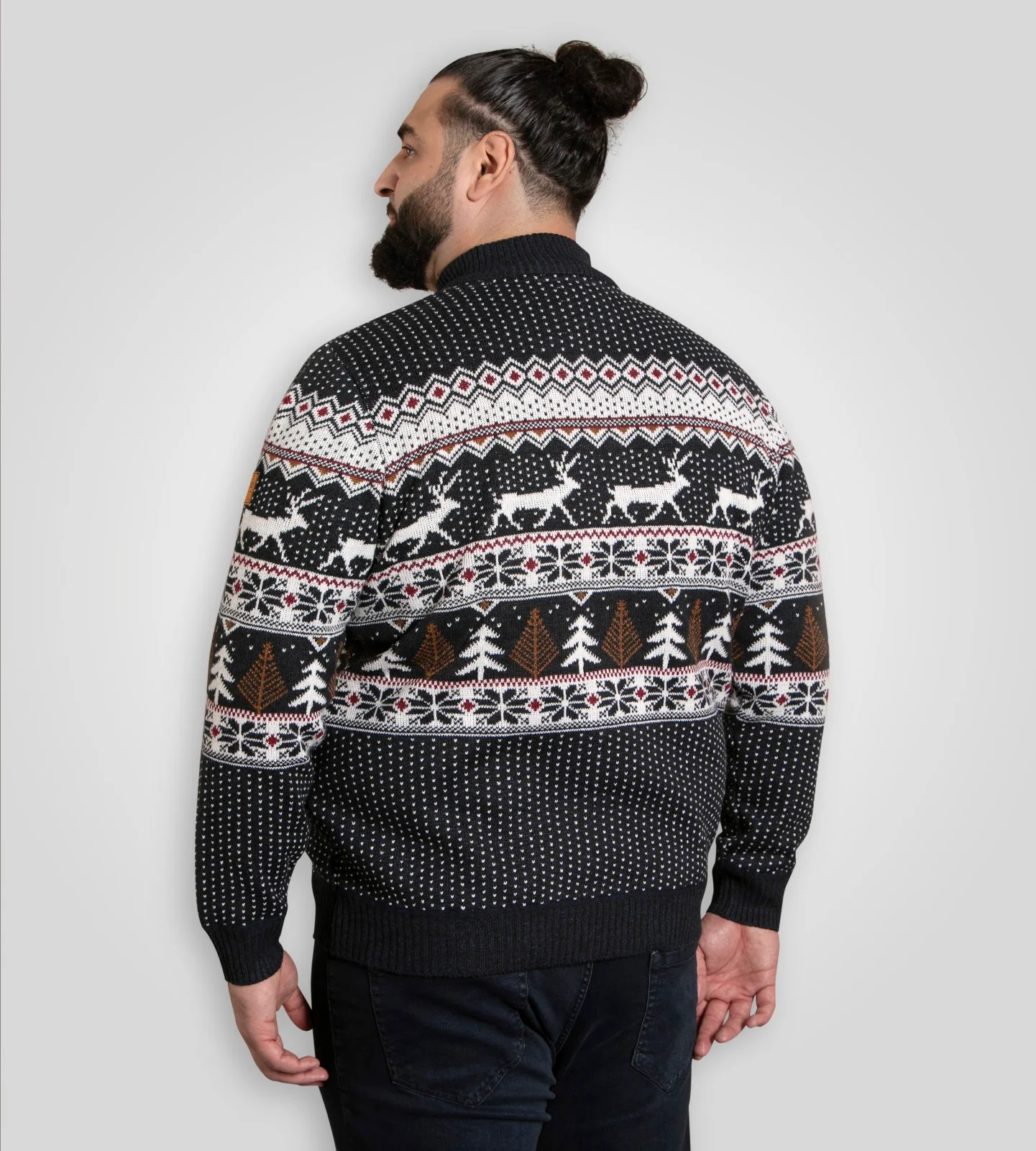 D555 Mens Nicholas Big & Tall Half Zip Xmas Knitwear Jumper - Image 4