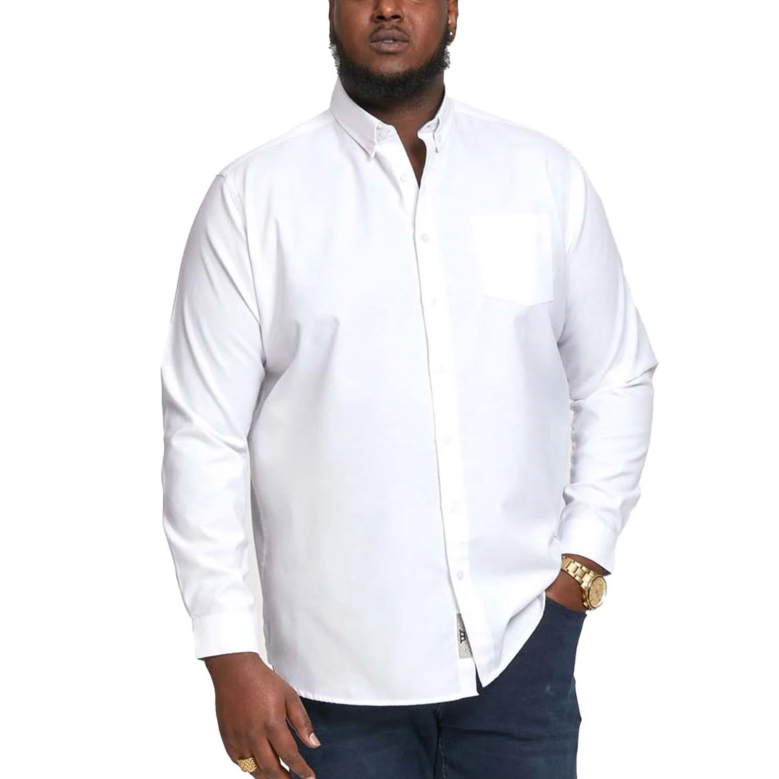 D555 Mens Richard Big Tall Kingsize Long Sleeve Oxford Shirt - Image 6
