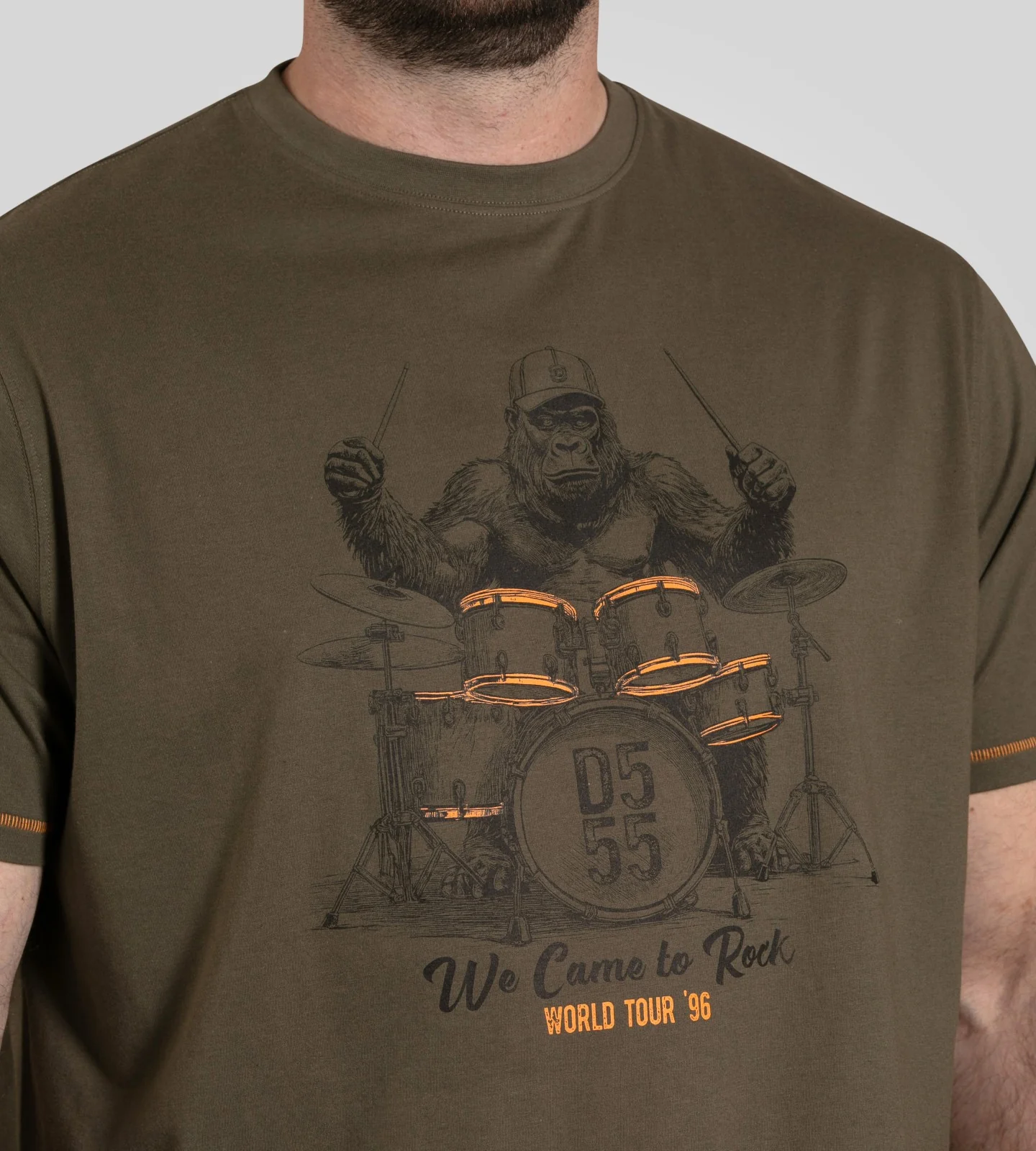 D555 Mens Stockton Big & Tall Gorilla Short Sleeve T-Shirt - Image 4