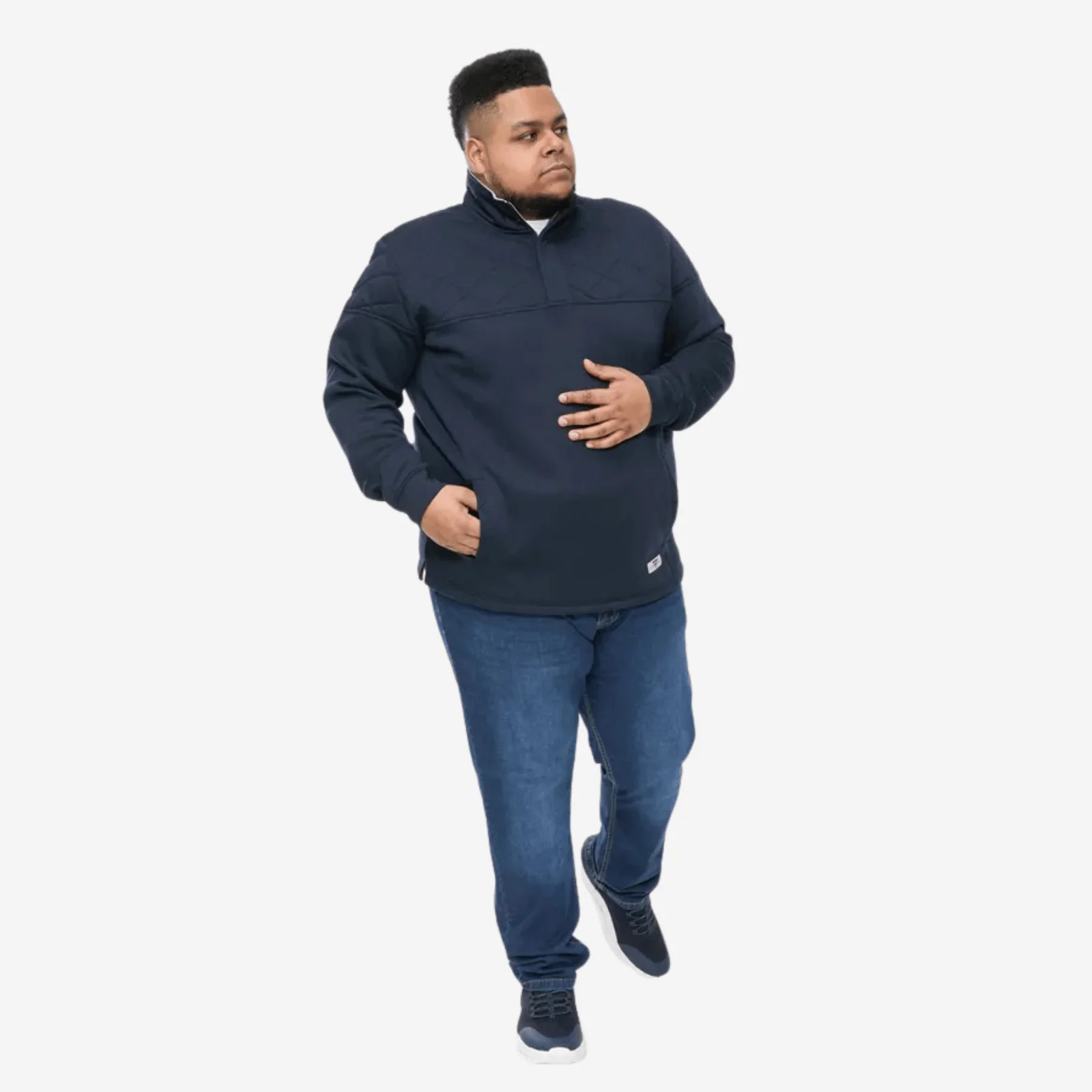 D555 Mens Swann Big & Tall Half Zip Quilted Sweatshirt - Image 2