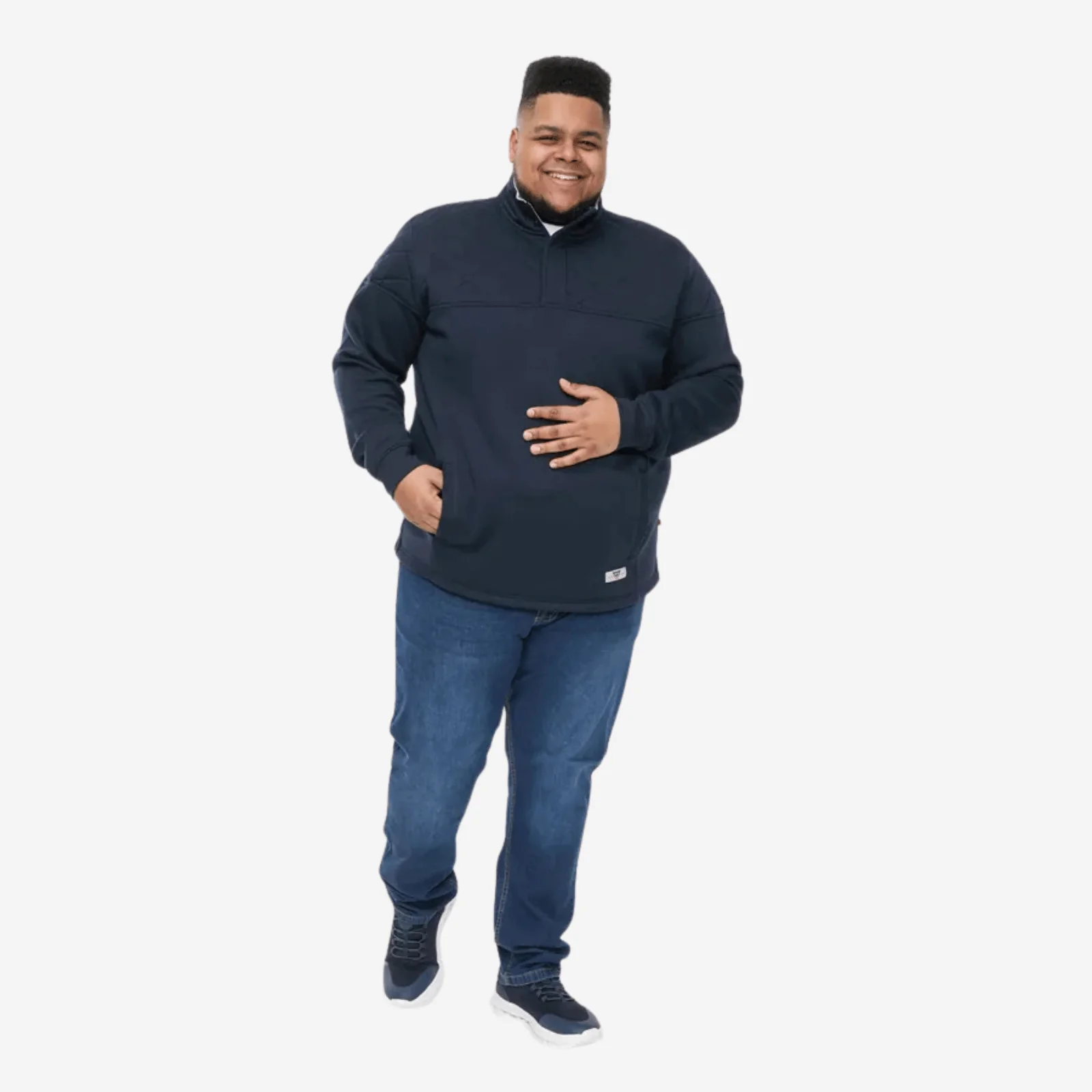 D555 Mens Swann Big & Tall Half Zip Quilted Sweatshirt - Image 3