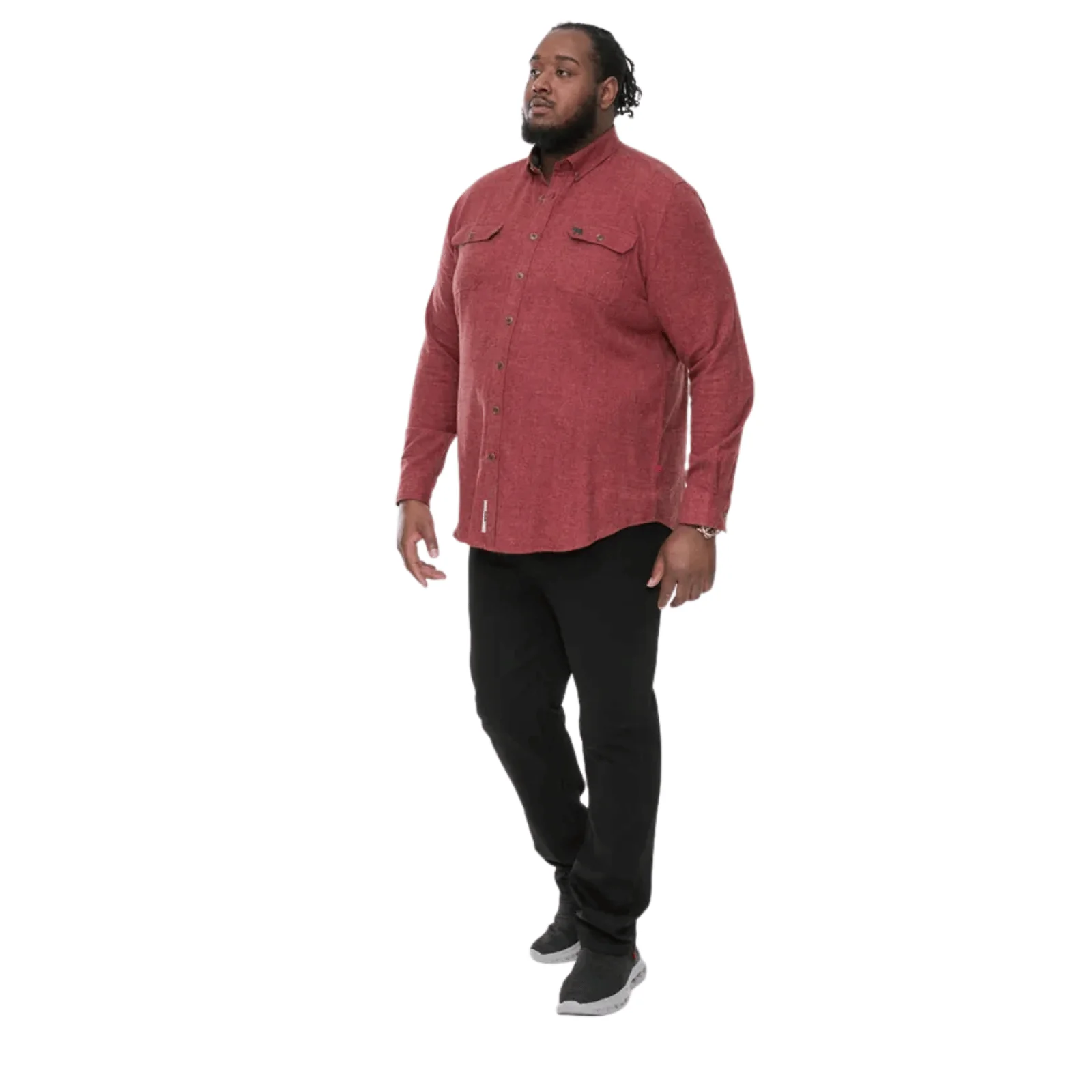 D555 Mens Tobias Big & Tall Long Sleeve Textured Two Patch Pocket Shirt - Image 3