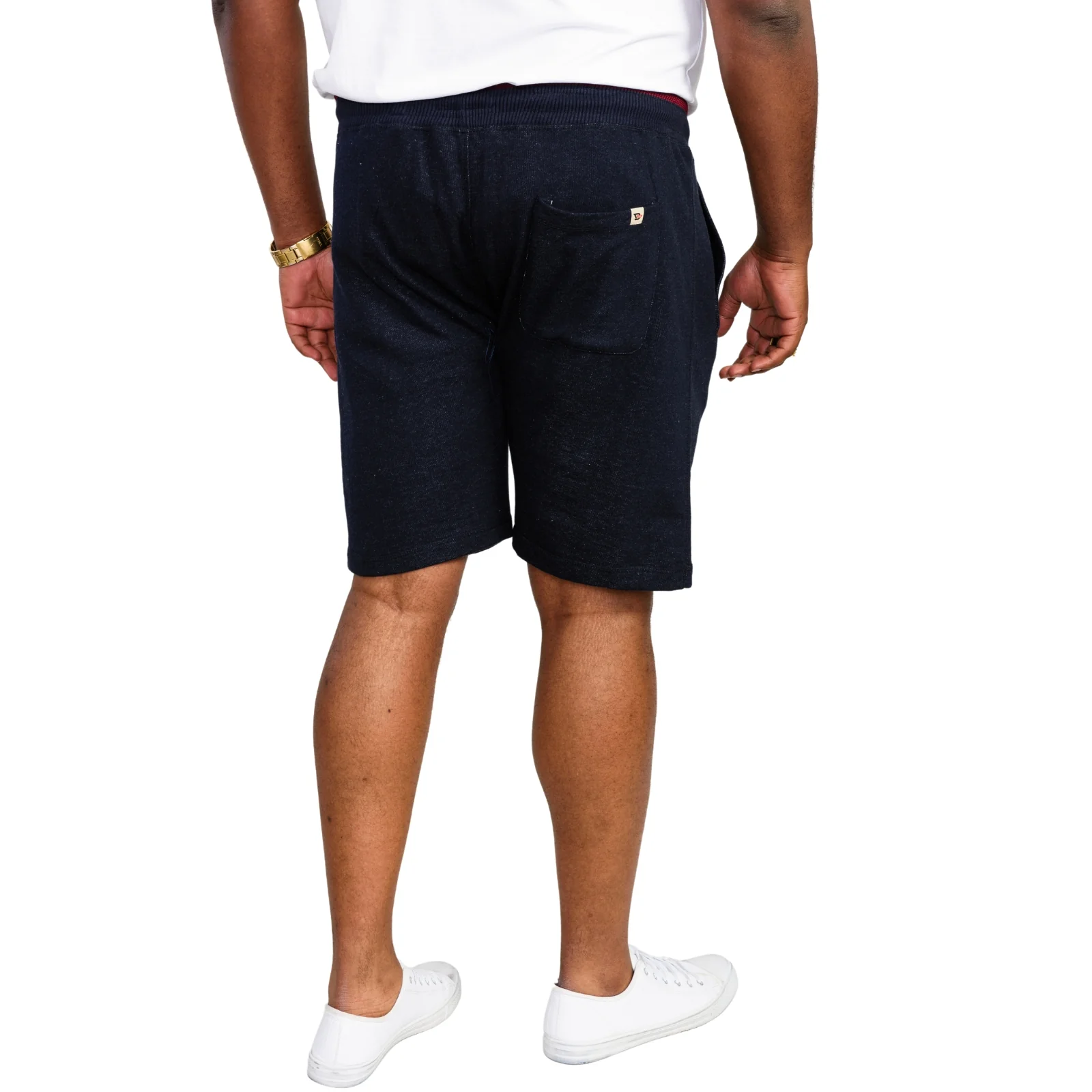 D555 Mens Tunstall Big & Tall Elasticated Sweatshorts - Denim Marl - Image 4