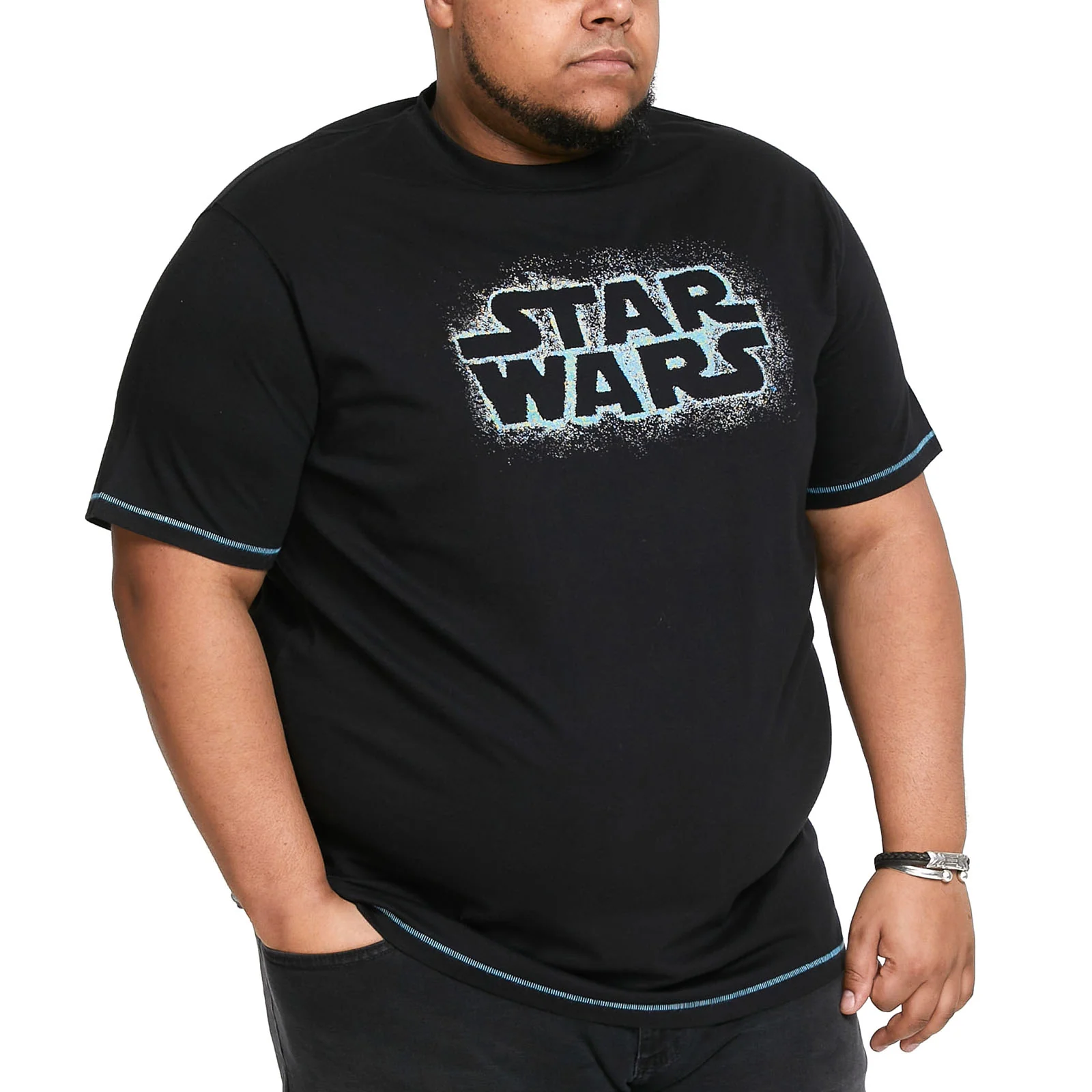 D555 Mens Vader Big & Tall Official Star Wars Printed T-Shirt - Black - Image 2