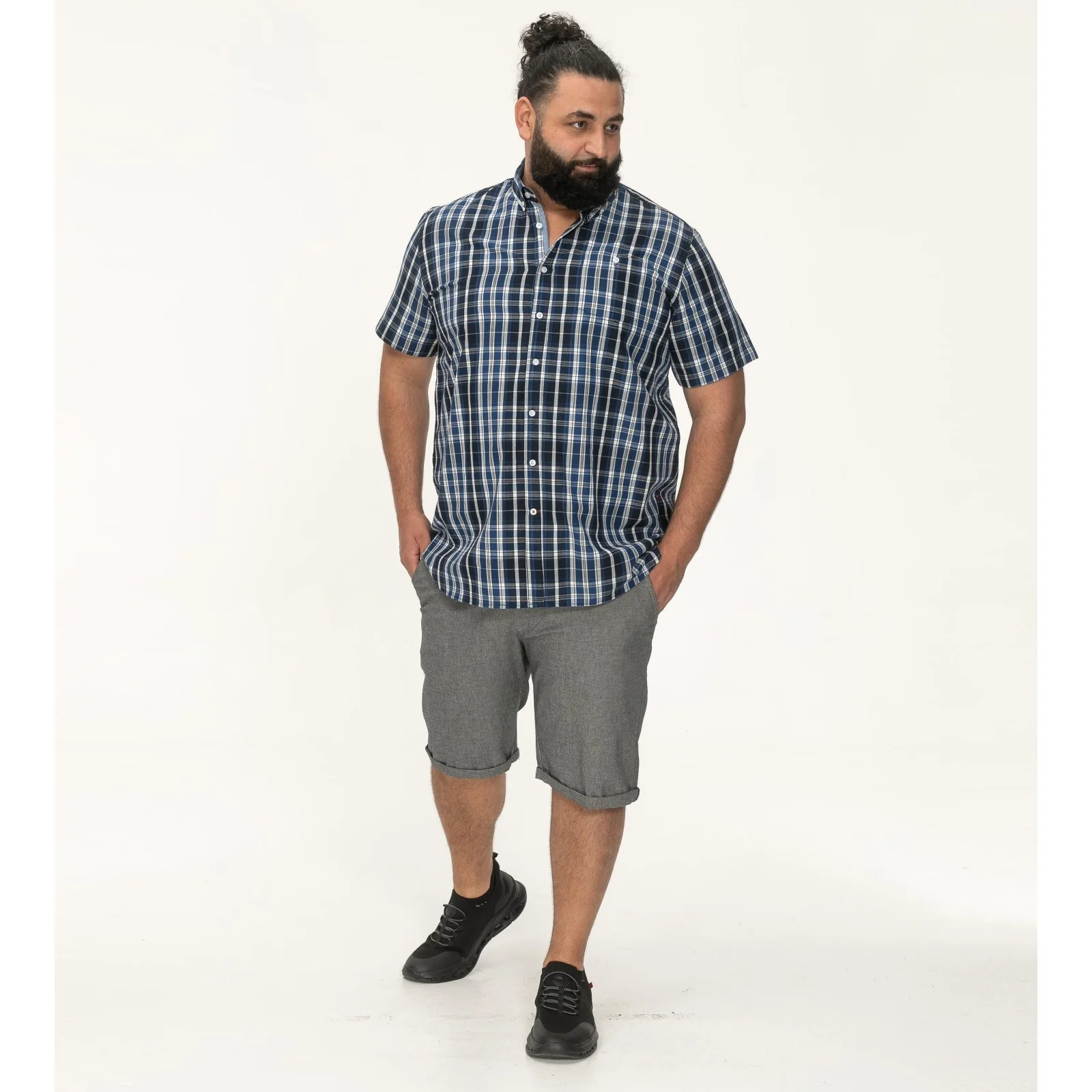 D555 Mens Walsall Big & Tall Checked Short Sleeve Shirt - Image 3