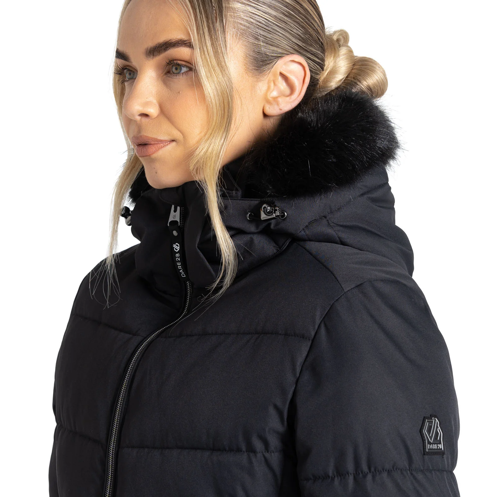 Dare 2 b Womens Glamourize IV Faux Fur Hooded Waterproof Ski Jacket - Black - Image 5