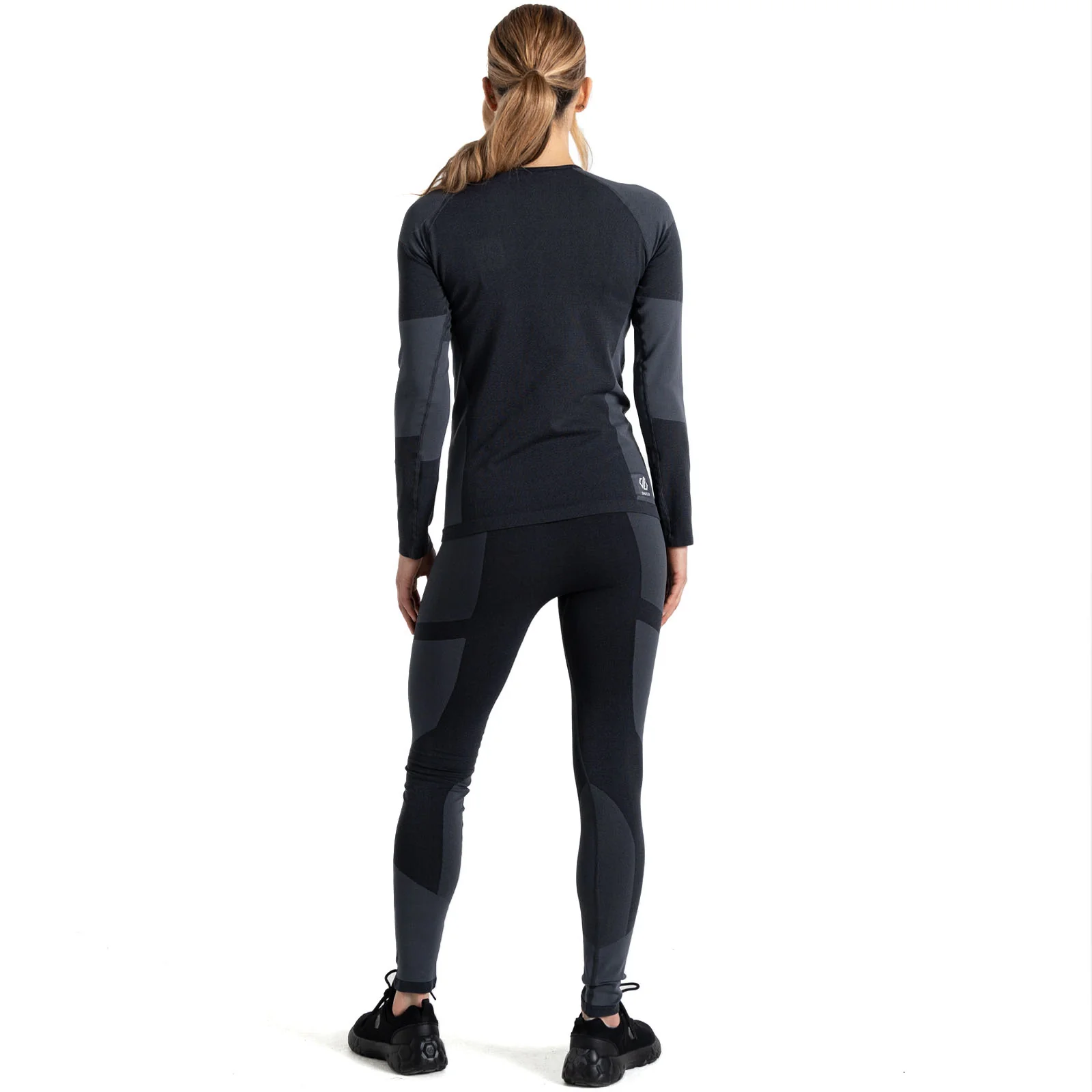 Dare 2b Womens In The Zone T-Shirt Top Bottoms Thermal Baselayer Set - Black - Image 2