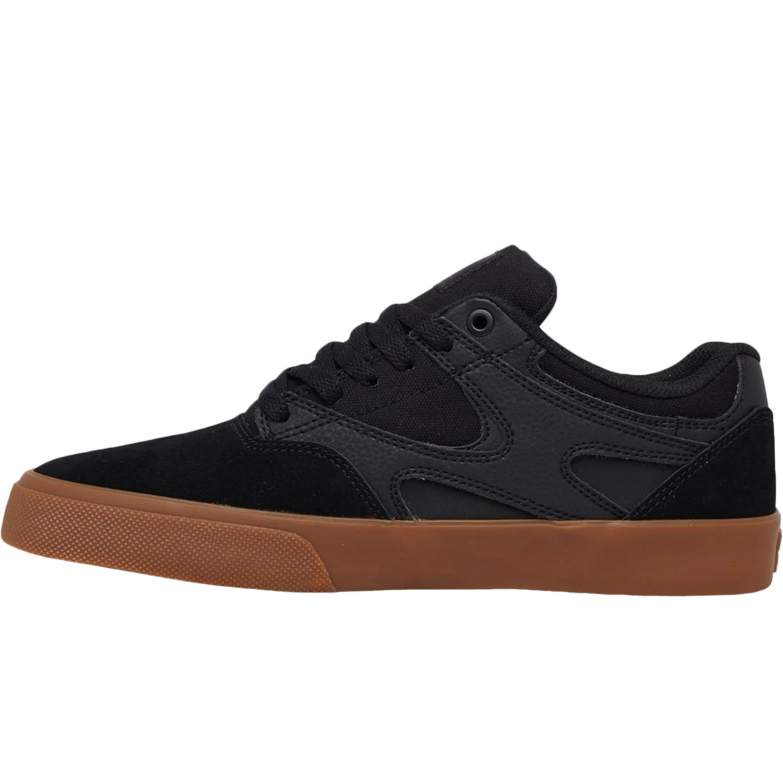 DC Shoes Mens Kalis Low Rise Suede Leather Trainers - Black/Gum - Image 2