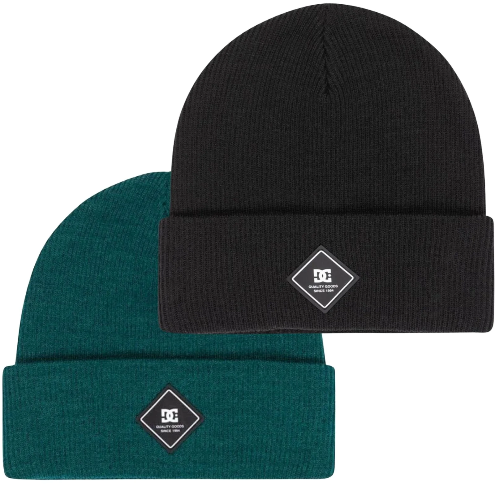 DC Shoes Mens Label Ribbed Knit Cuff Beanie