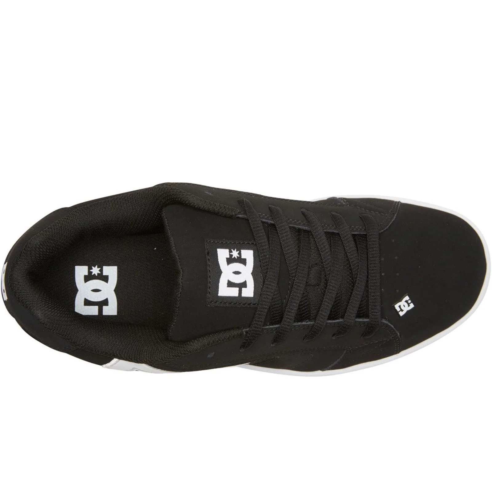 DC Shoes Mens Net Leather Low Trainers - Black/Black/White - Image 3