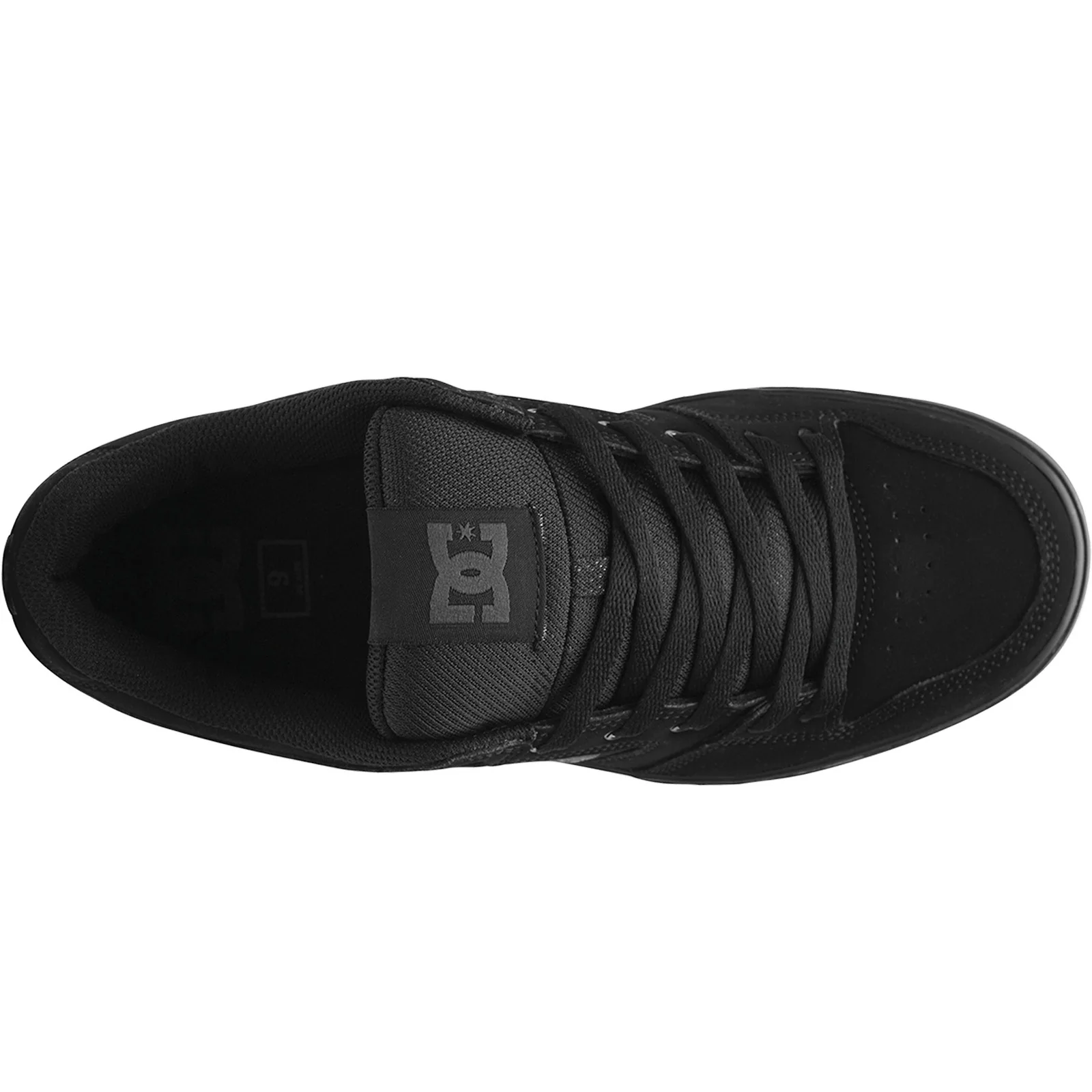 DC Shoes Mens Pure Leather Trainers - Black/Pirate Black - Image 2