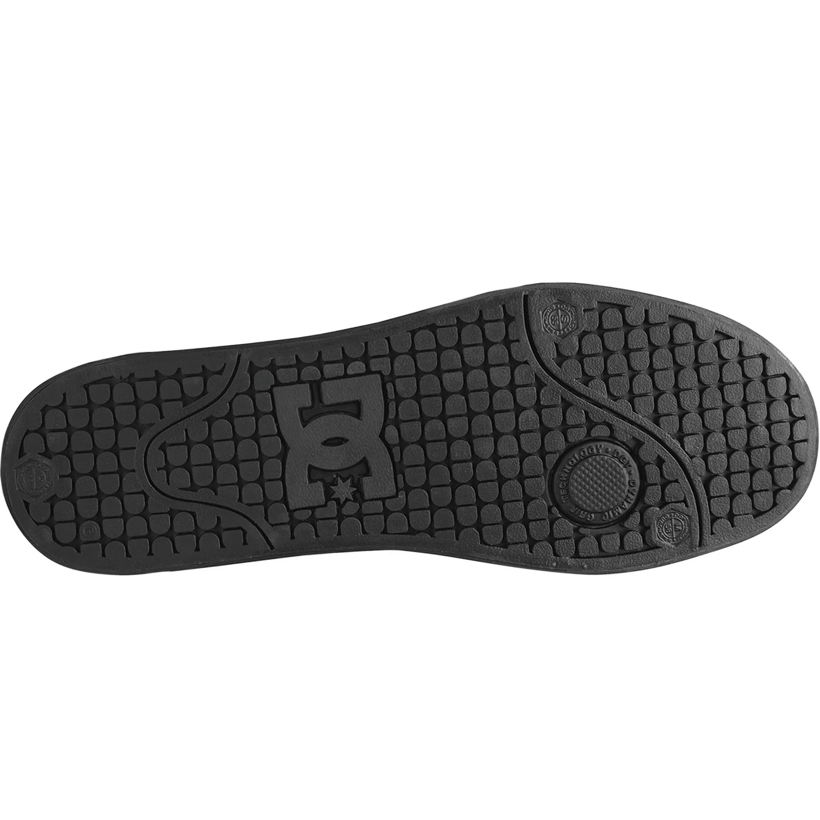 DC Shoes Mens Pure Leather Trainers - Black/Pirate Black - Image 3