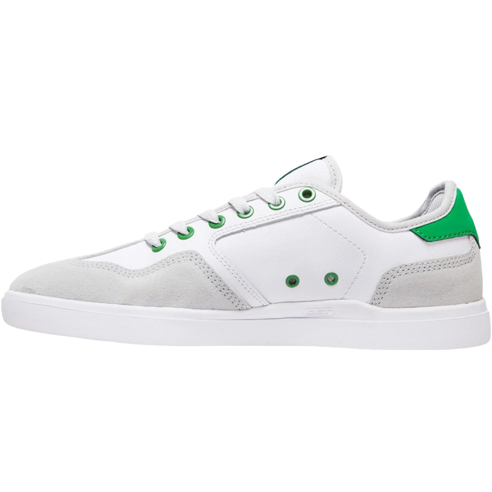 DC Shoes Mens Vestrey Leather Suede Trainers - White/Green - Image 2
