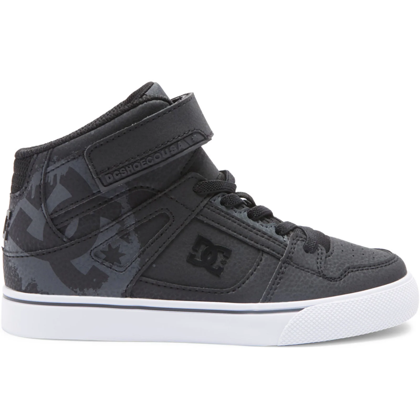 DC Shoes Pure Hi SE High Top Kids Faux Leather Trainers - Black - Image 5