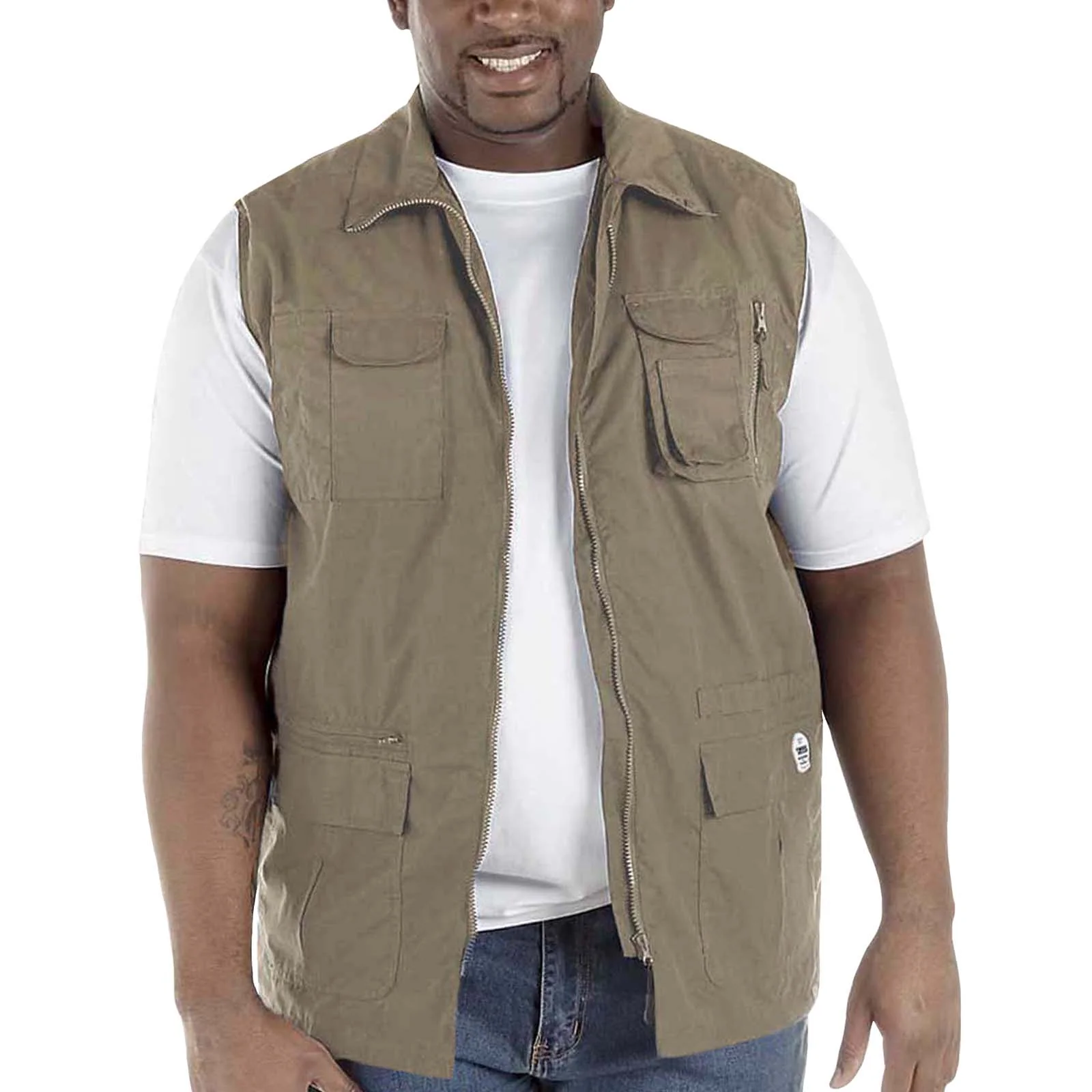 D555 Mens Enzo Big & Tall Multi Pocket Hunting Style Waistcoat - Navy - Image 2