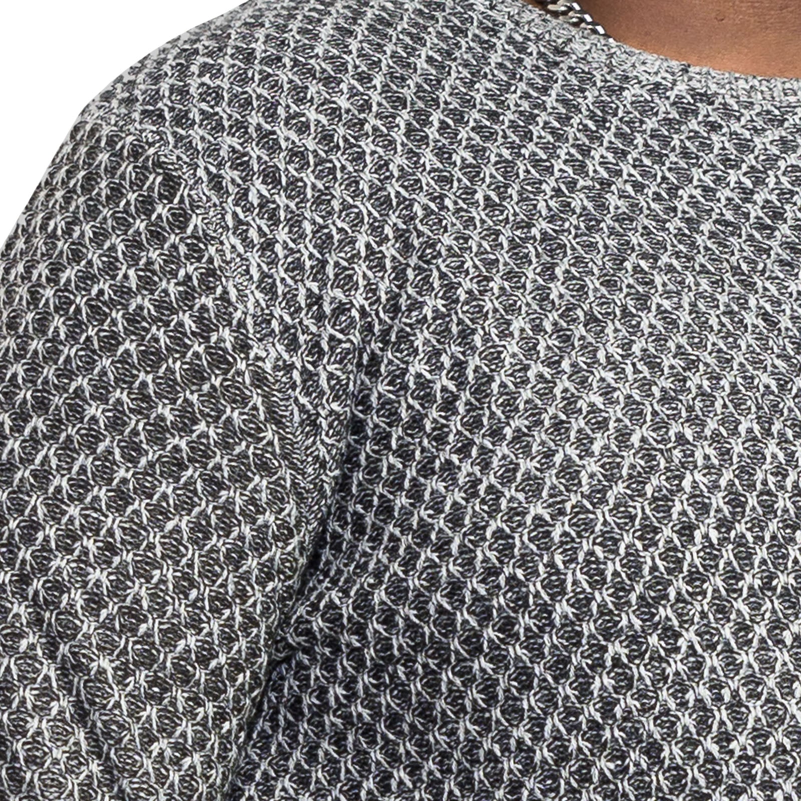 Duke D555 Mens Melford Big & Tall Diamond Knit Jumper - Grey - Image 2