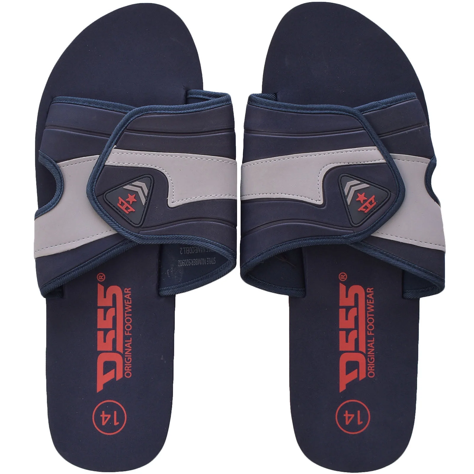 D555 Mens Odell Big & Tall Kingsize Wide Fit Slides - Image 4