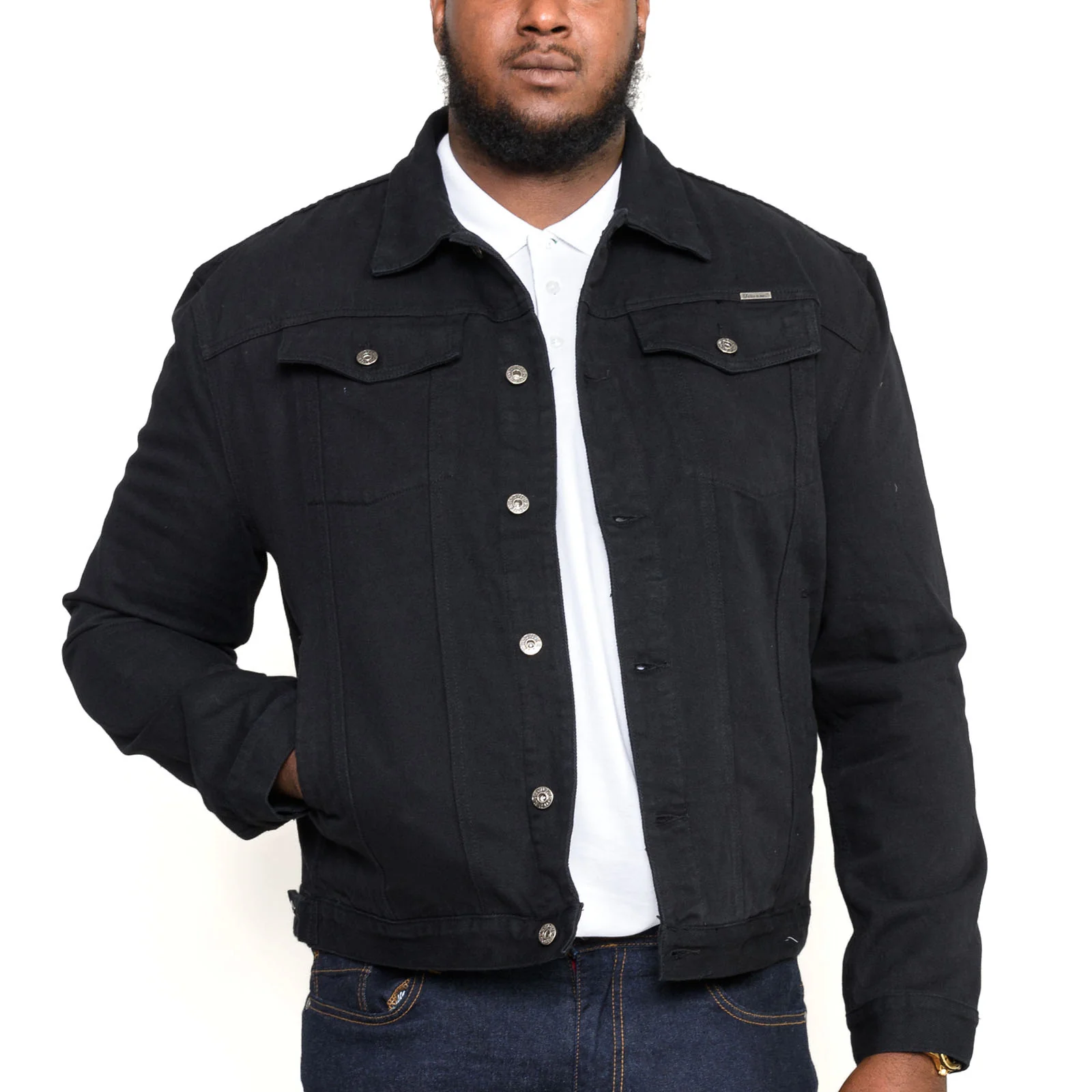 D555 Mens Big & Tall Western Style Trucker Denim Jacket - Image 5
