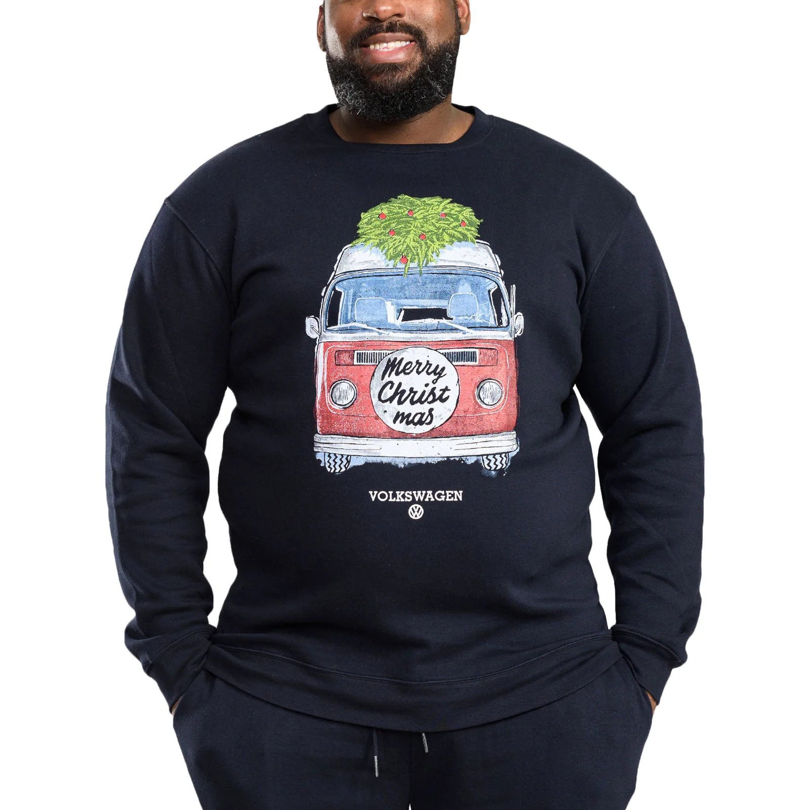 D555 Mens Weymouth Big & Tall Christmas Sweatshirt - Navy
