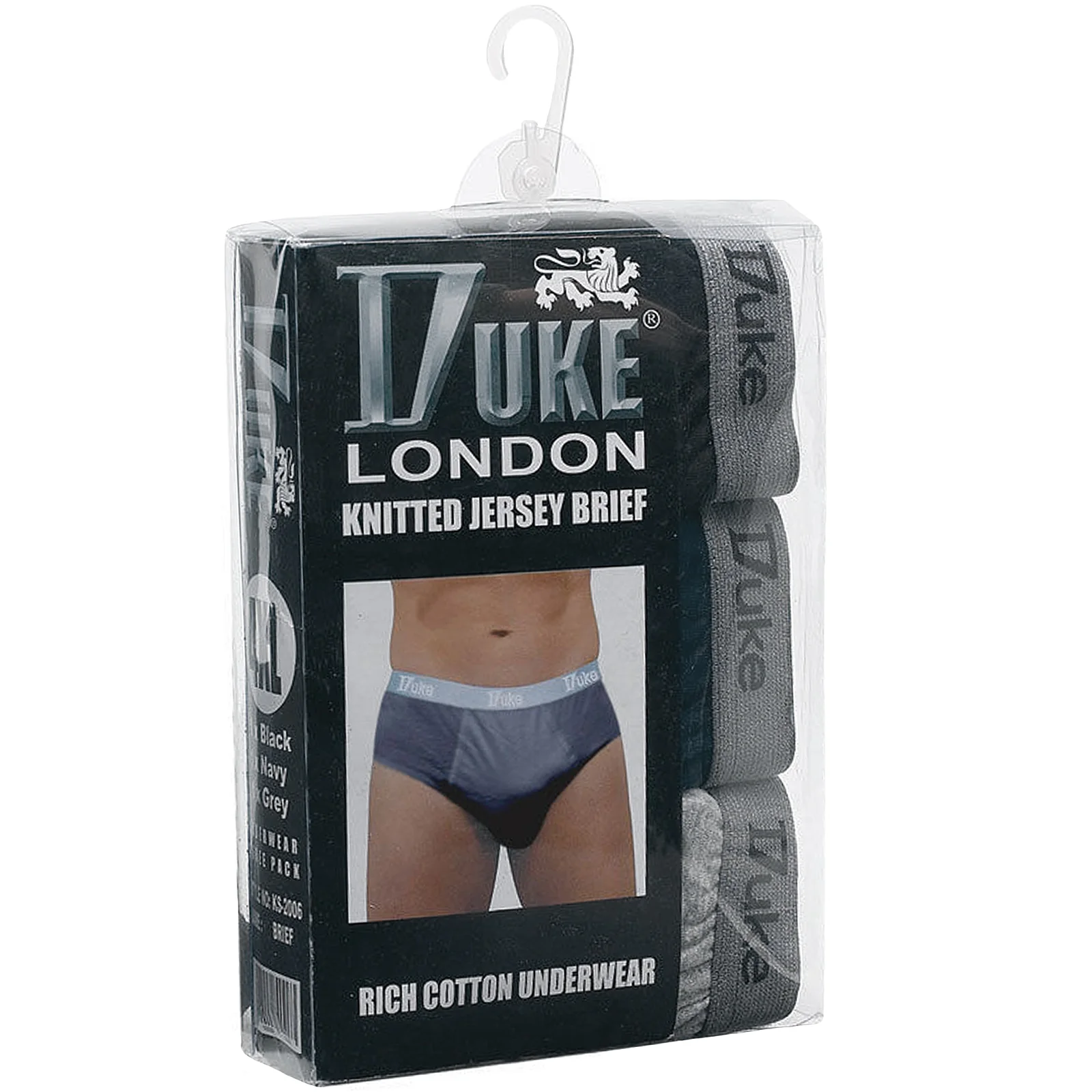 D555 Duke London Mens Big & Tall Kingsize Cotton Briefs - 3 Pack - Image 2