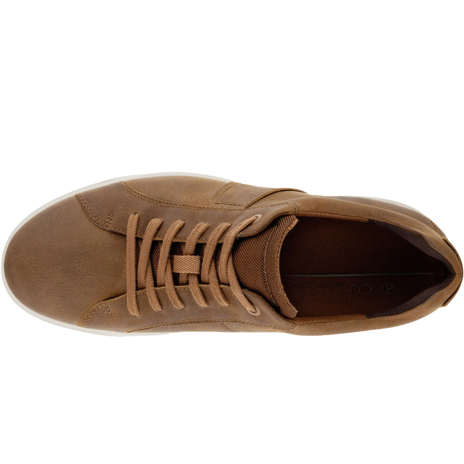 ECCO Mens Byway Leather Trainers - Camel - Image 3