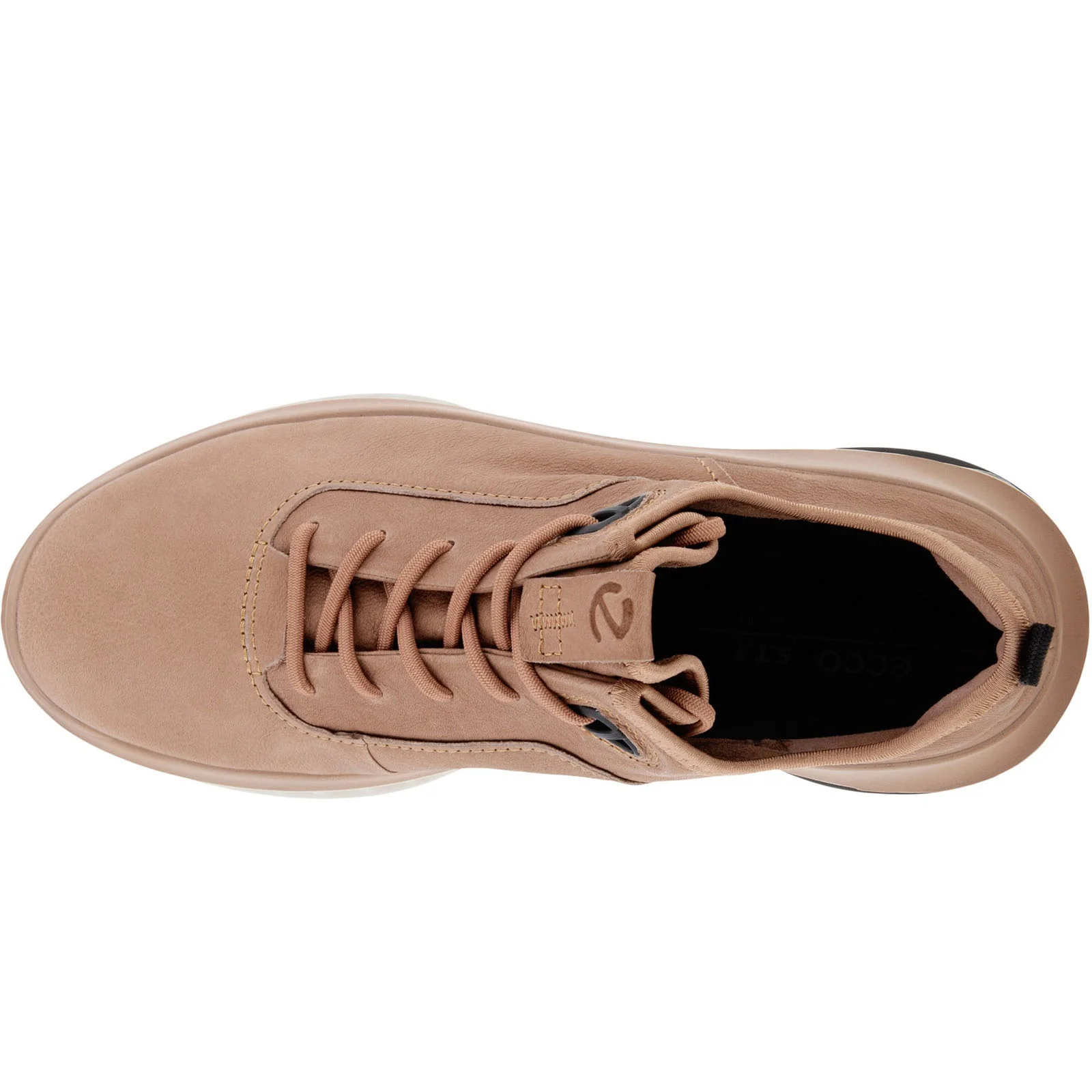 ECCO Mens ST.360 Leather Elastic Lacing Trainers - Morel - Image 3