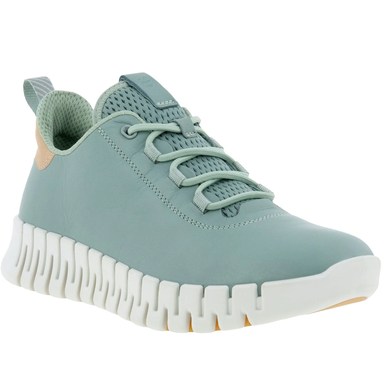 ECCO Womens Gruuv Leather Elastic Laces Trainers - Image 2