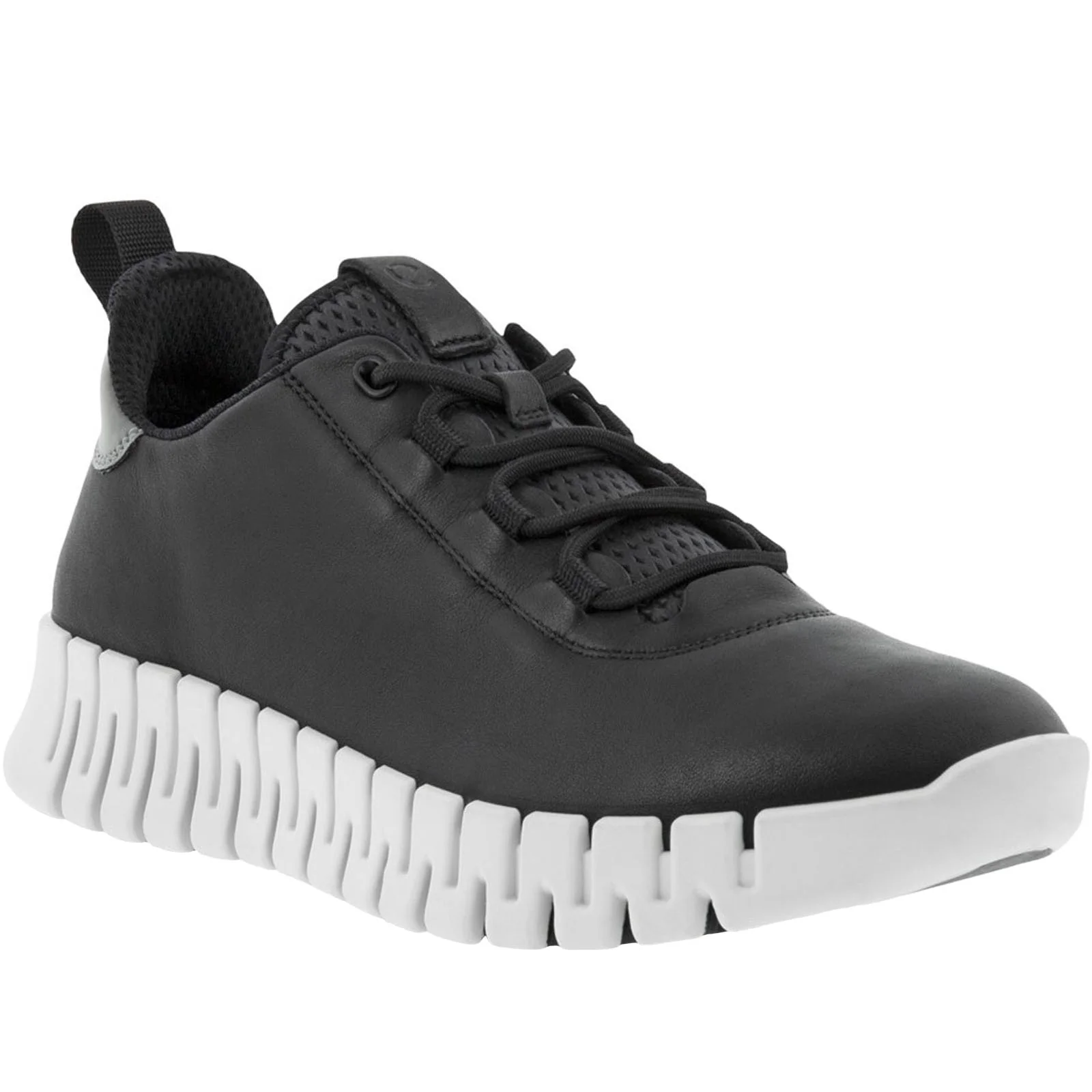 ECCO Womens Gruuv Leather Elastic Laces Trainers - Image 4