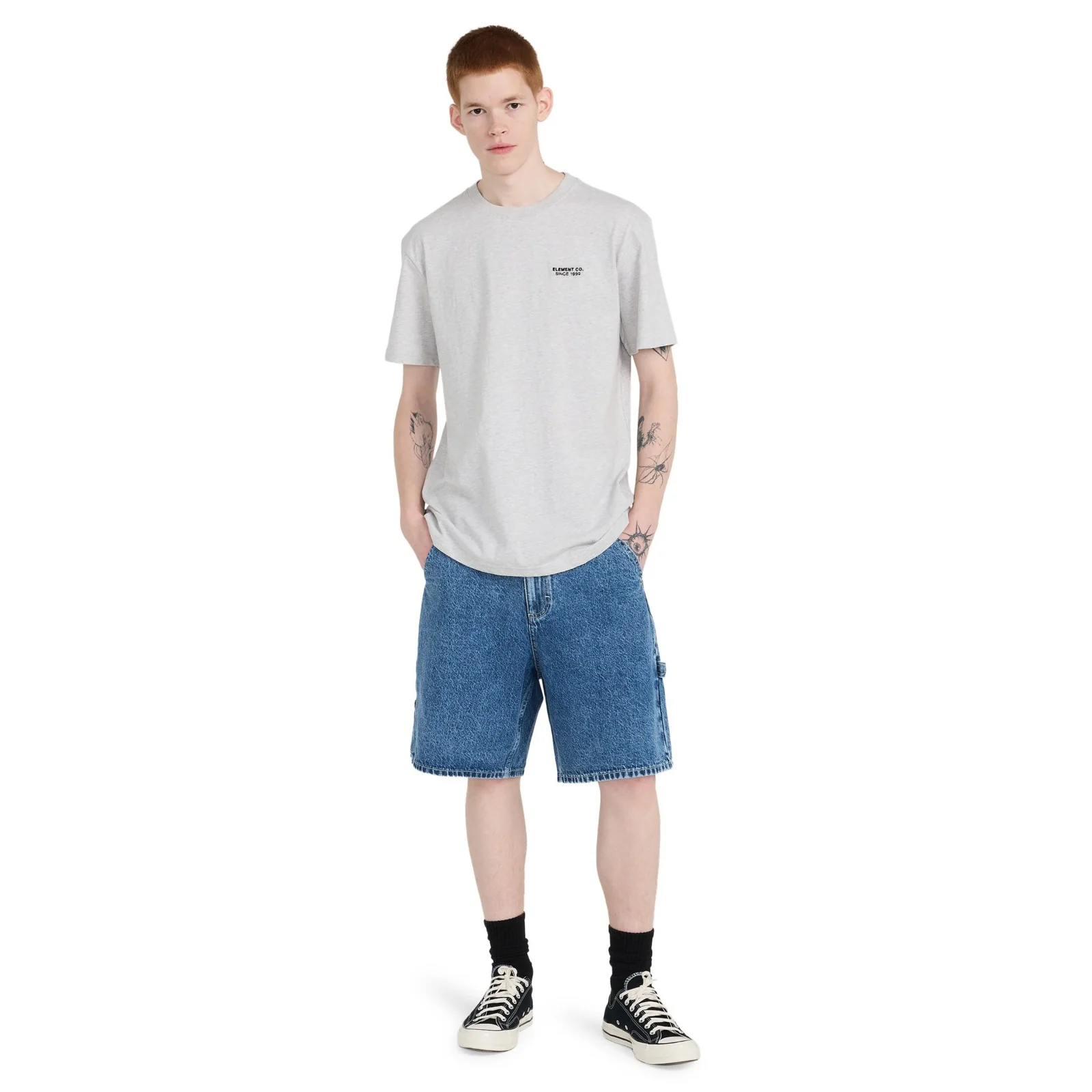Element Mens Big Carpenter Knee Length Denim Shorts - Image 12