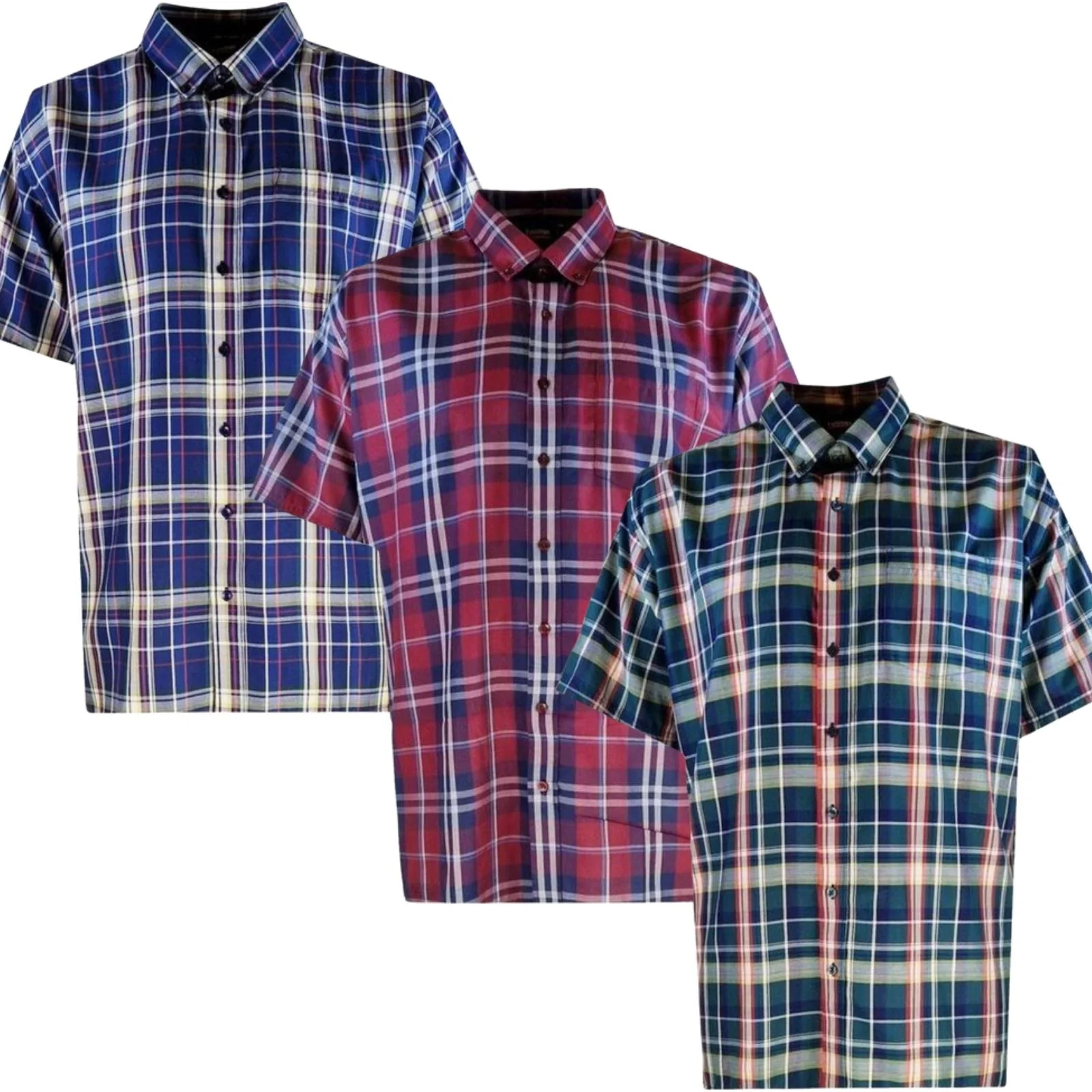 Espionage Mens Check Big & Tall Short Sleeve Shirt