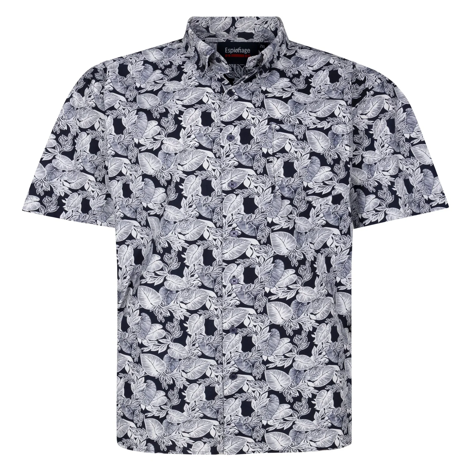 Espionage Mens Leaf Print Big & Tall Short Sleeve Shirt - Image 2