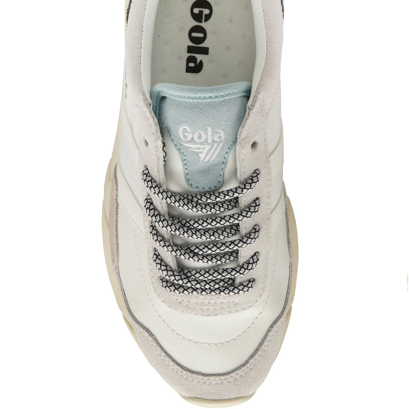 Gola Womens Eclipse Trident Classic Trainers - White/Ocean - Image 2