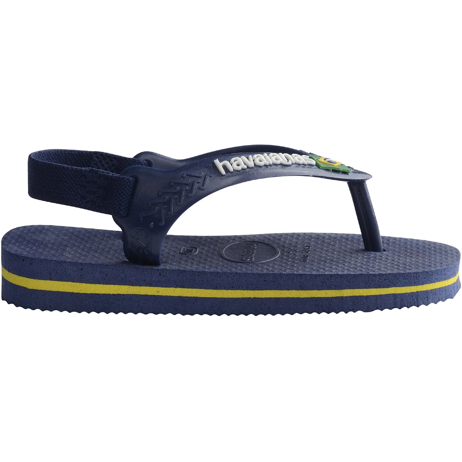 Havaianas Kids Baby Brasil Logo Flip Flops - Marine/Yellow - Image 2