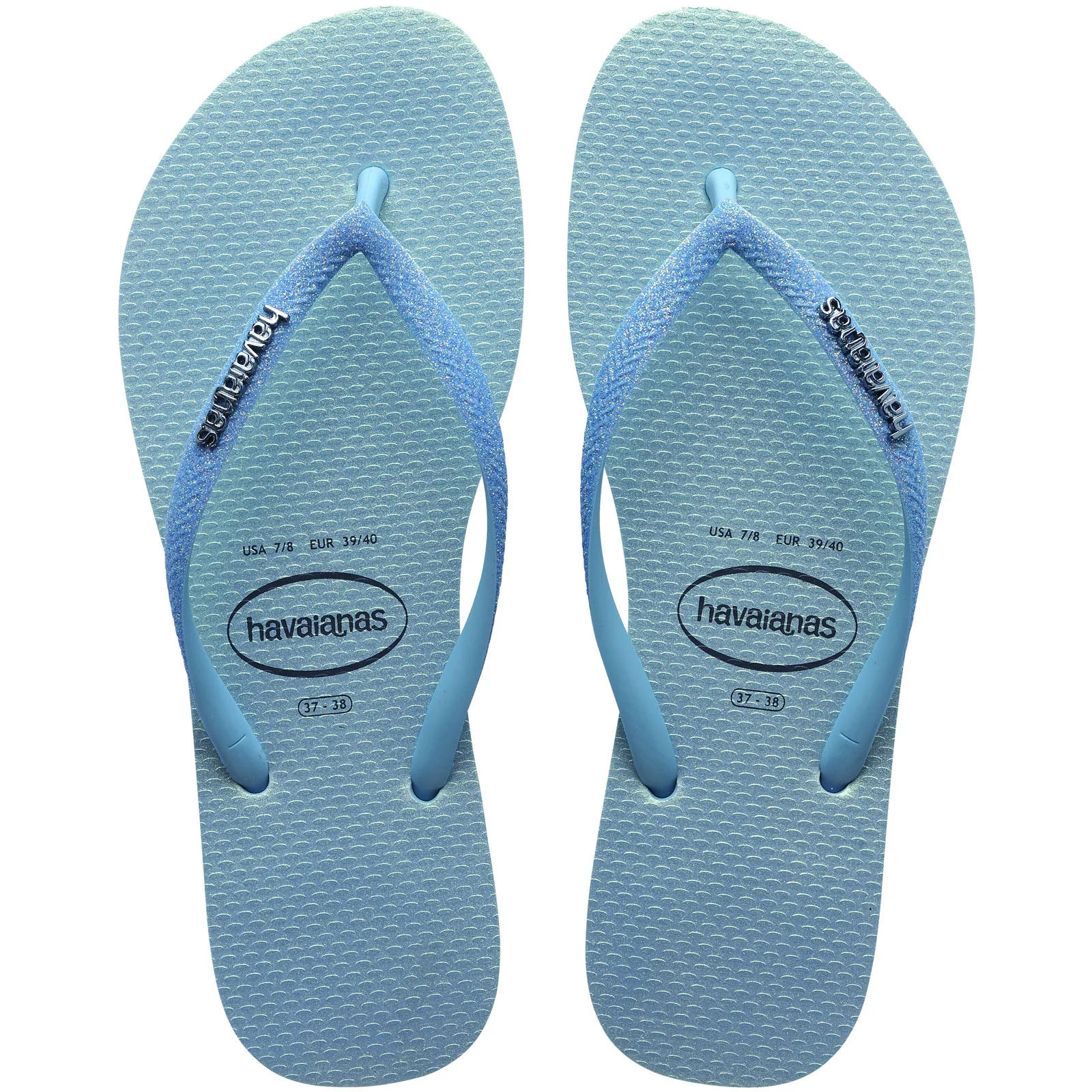 Havaianas Kids Square Glitter Neon Flip Flops - Image 2