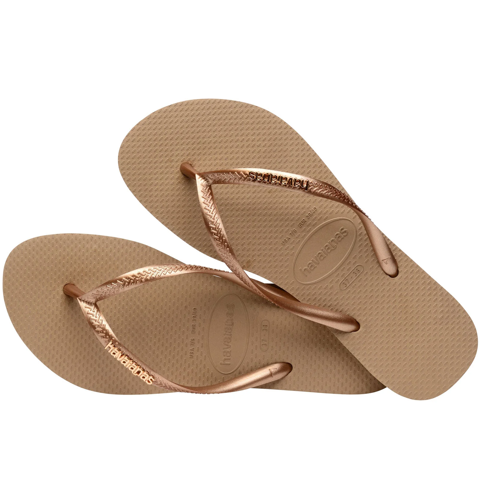Havaianas Slim Logo Metallic Flip Flops - Image 20