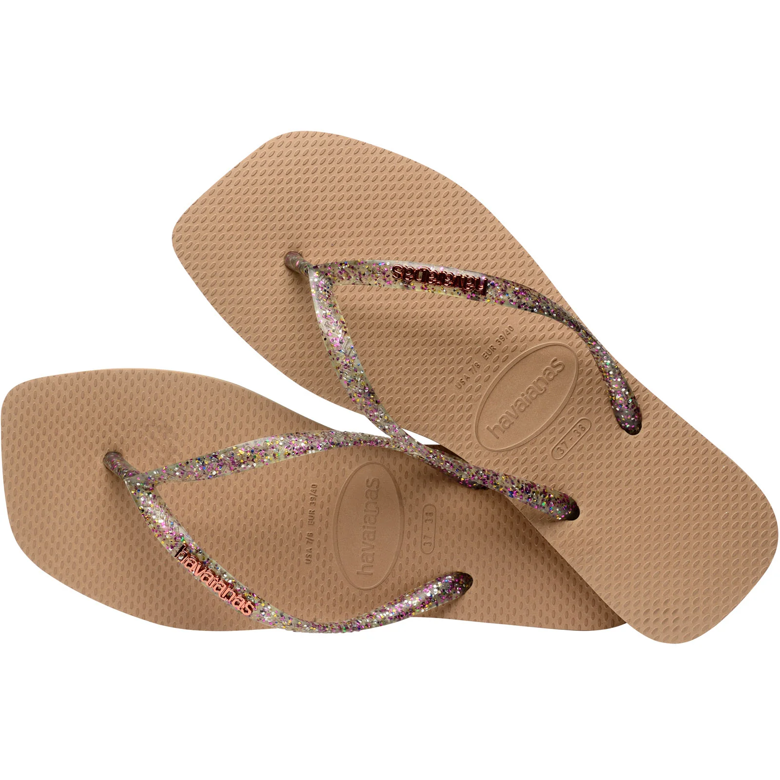 Havaianas Square Logo Metallic Flip Flops - Image 19
