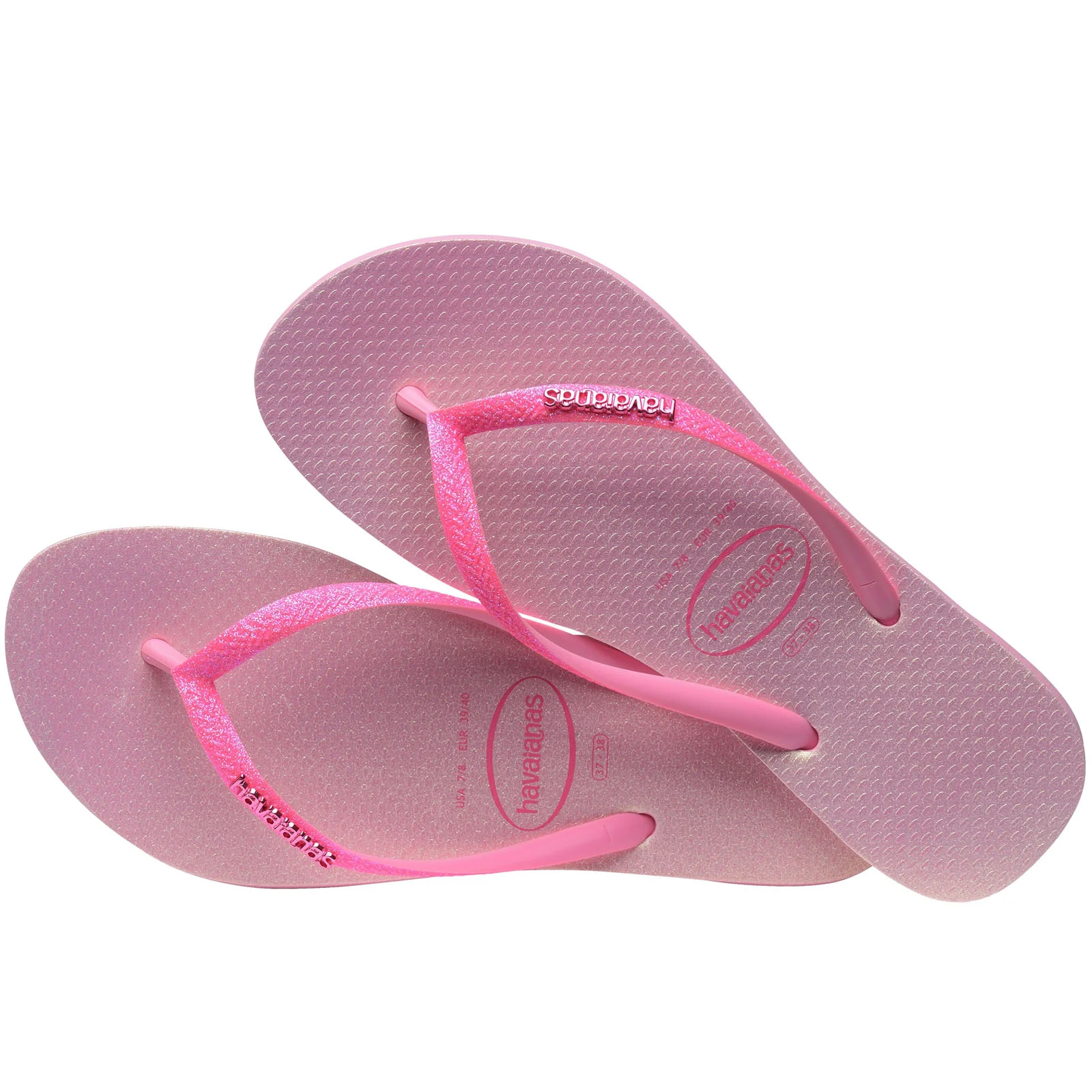 Havaianas Womens Square Glitter Neon Flip Flops - Image 12