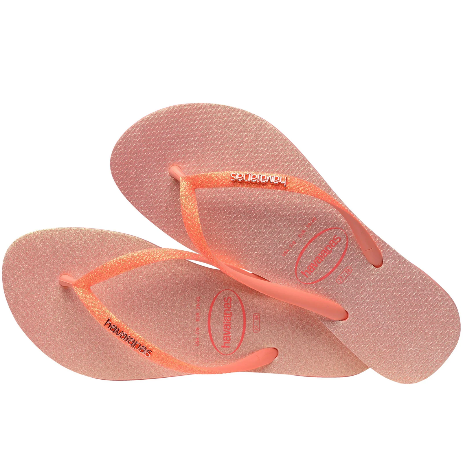 Havaianas Womens Square Glitter Neon Flip Flops - Image 13