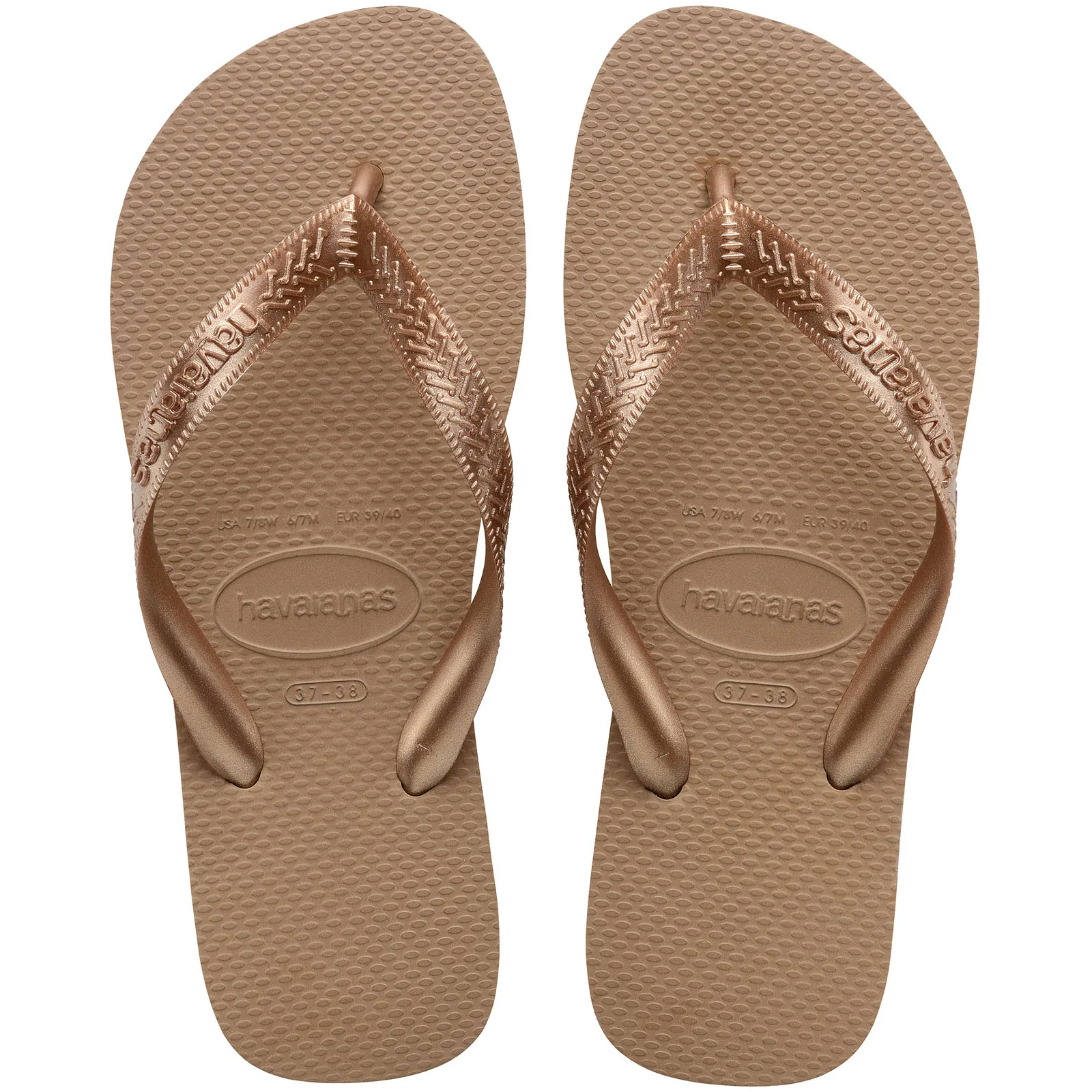 Havaianas Womens Top Tiras Metallic Flip Flops - Image 3