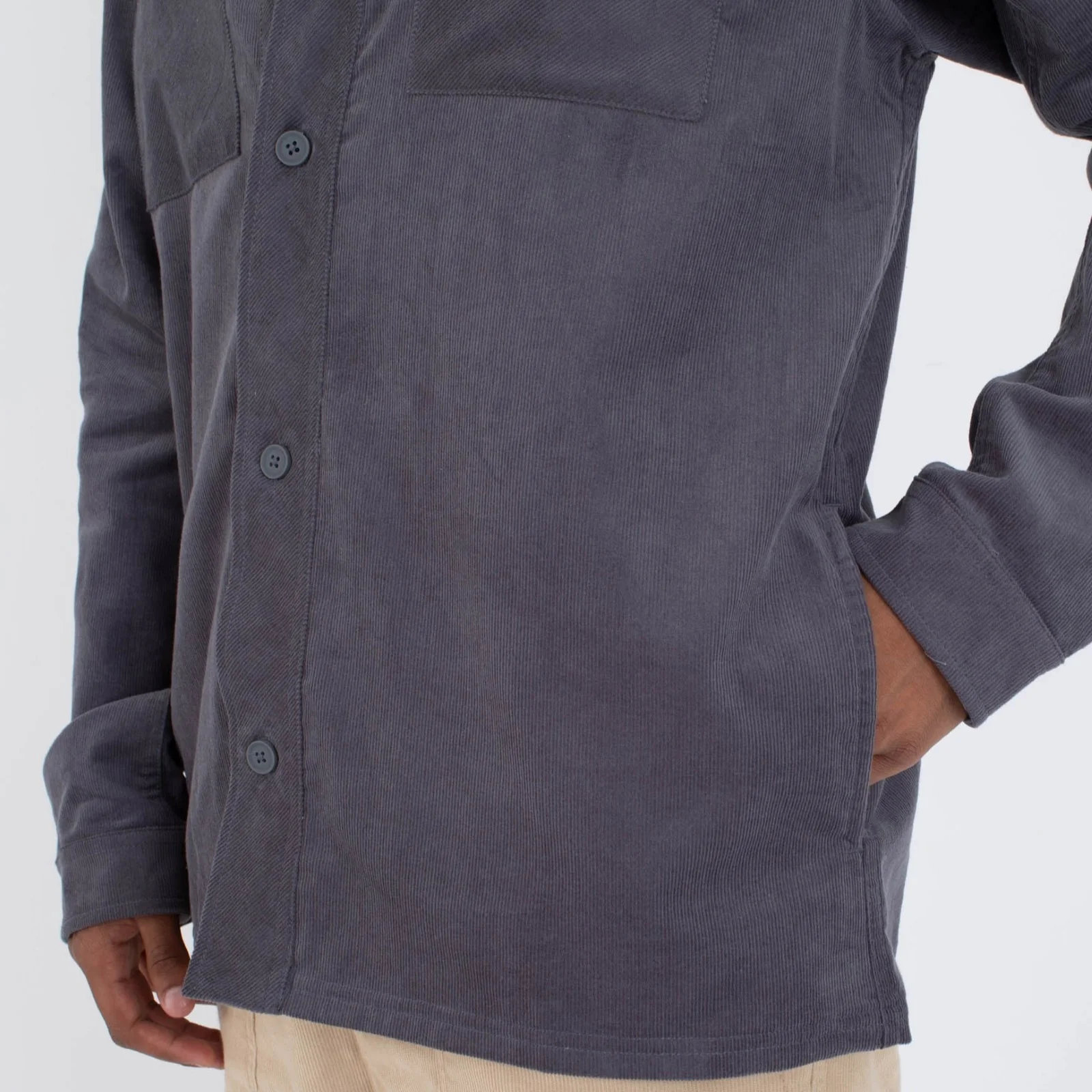 Hurley Mens Lido Cord Button Up Long Sleeve Overshirt - Image 5
